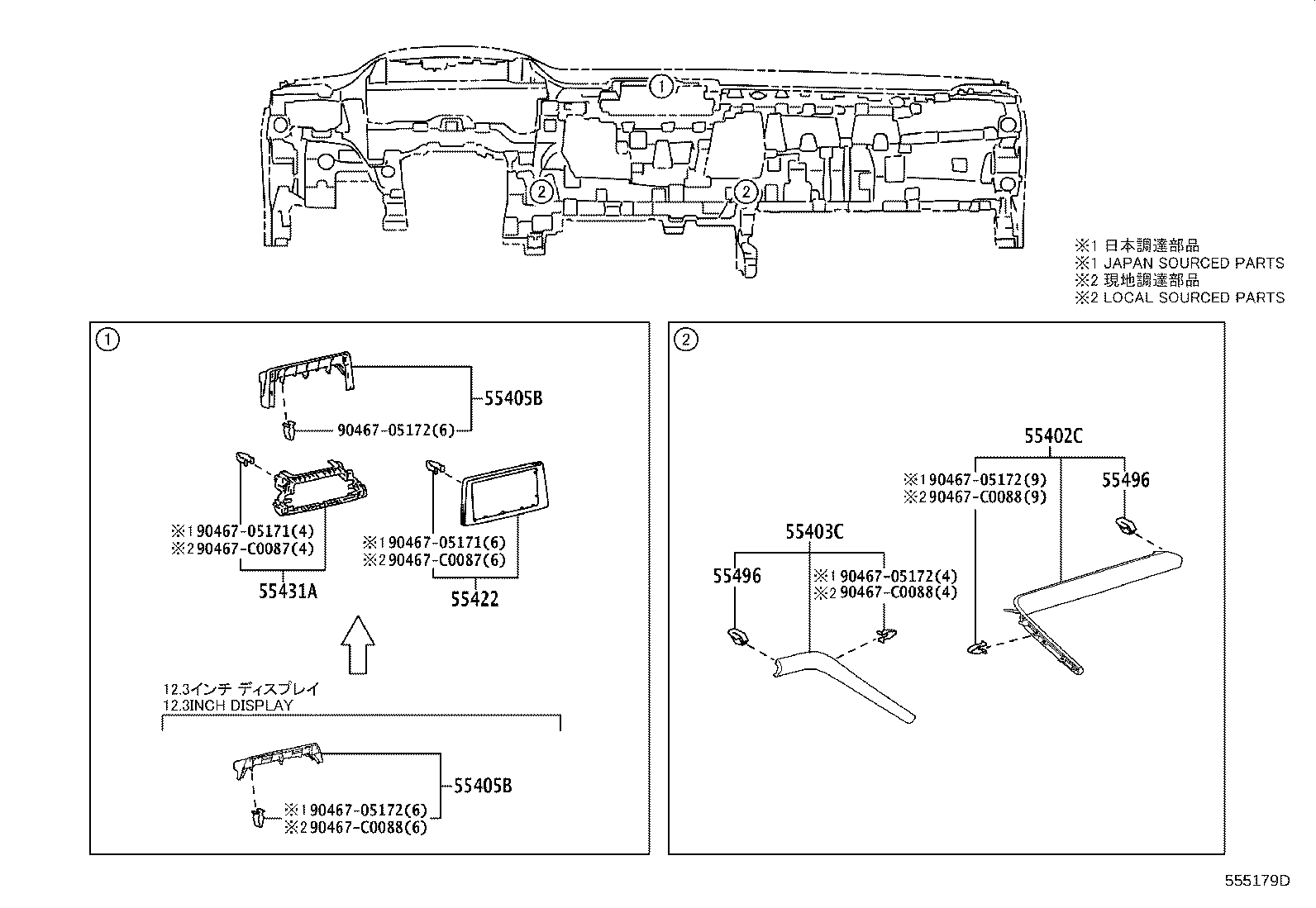 55405-08100 PANEL SUB-ASSY, INSTRUMENT CLUSTER FINISH, CENTER product image