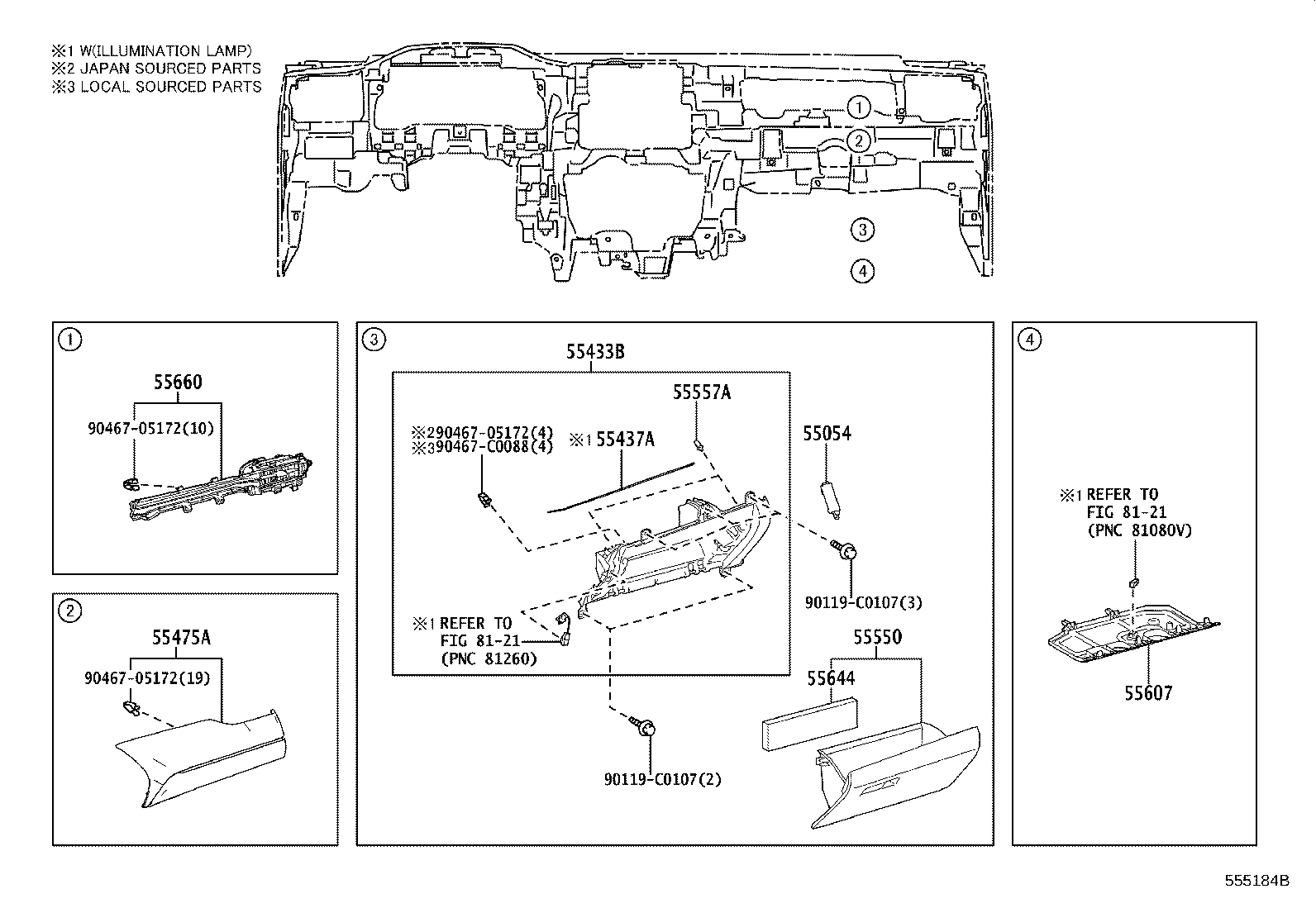 55349-0R040 CUSHION, INSTRUMENT PANEL product image