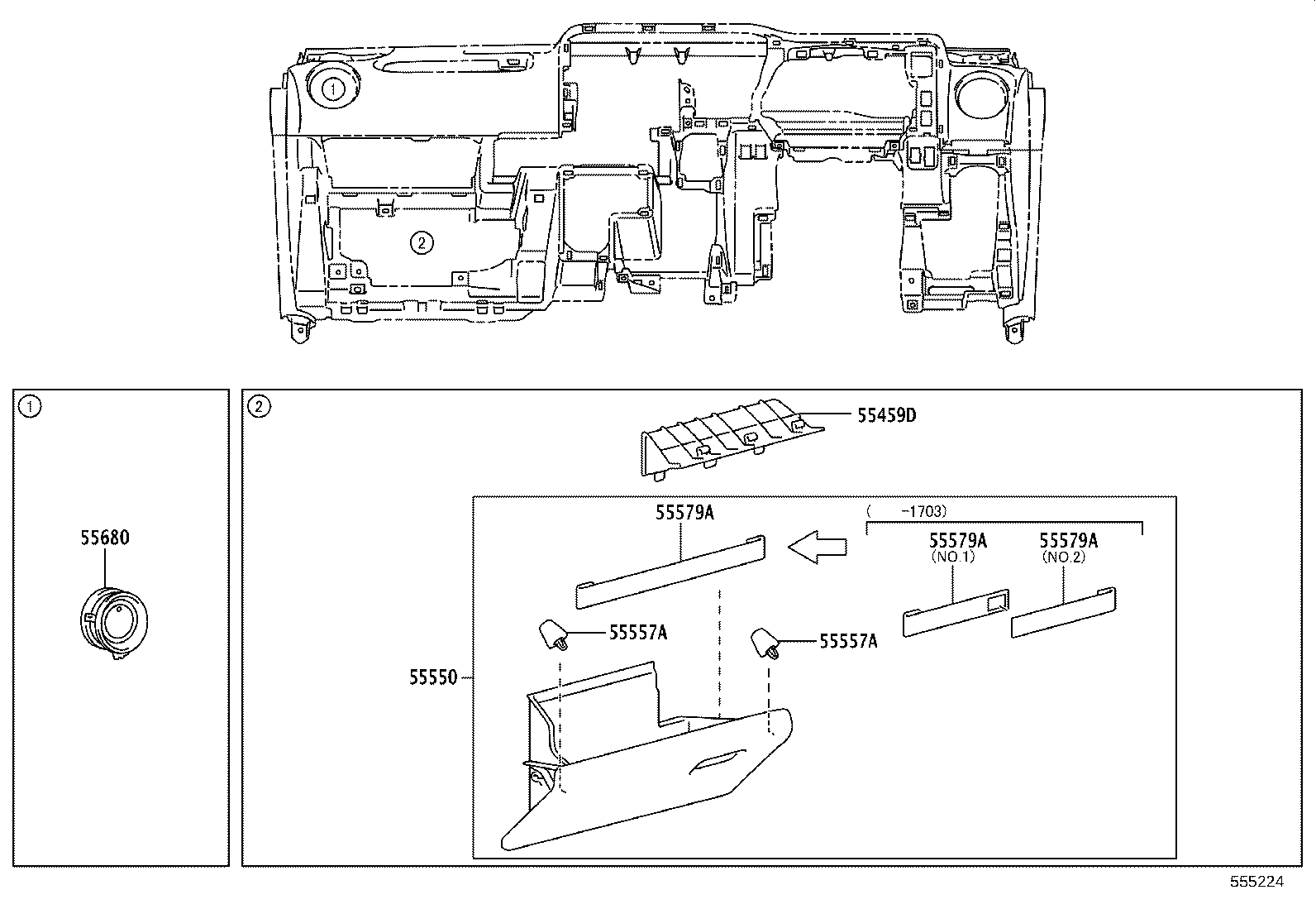 55349-52350 CUSHION, INSTRUMENT PANEL product image
