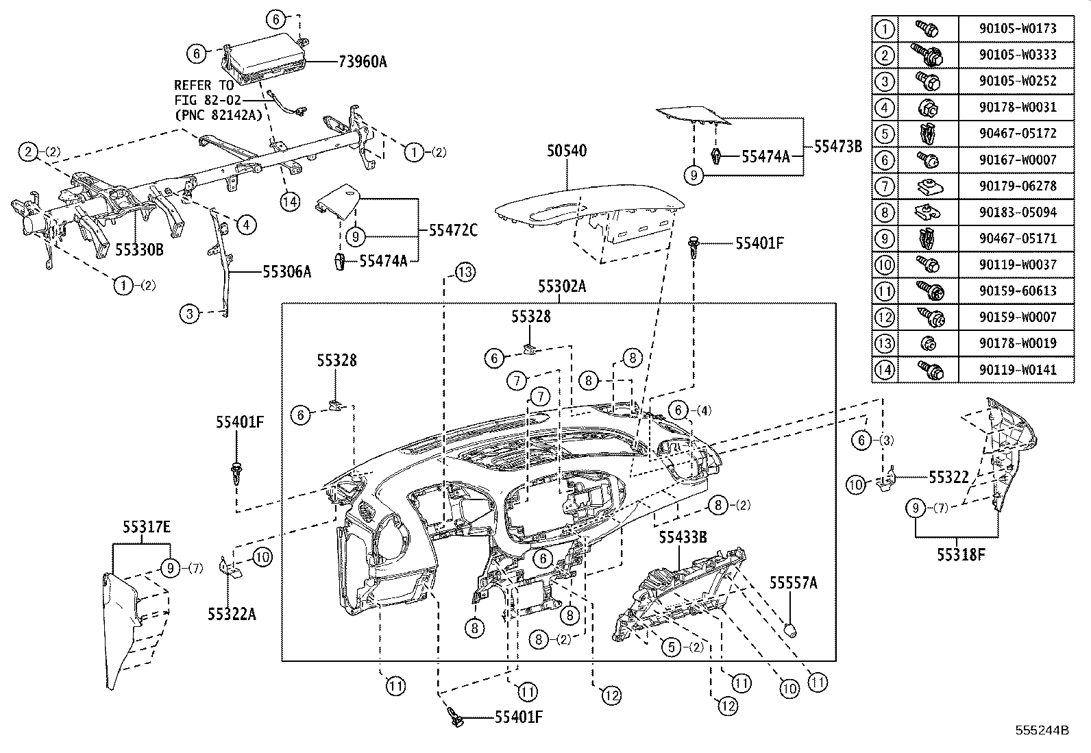 55302-0H040-C0 PANEL SUB-ASSY, INSTRUMENT, UPPER product image