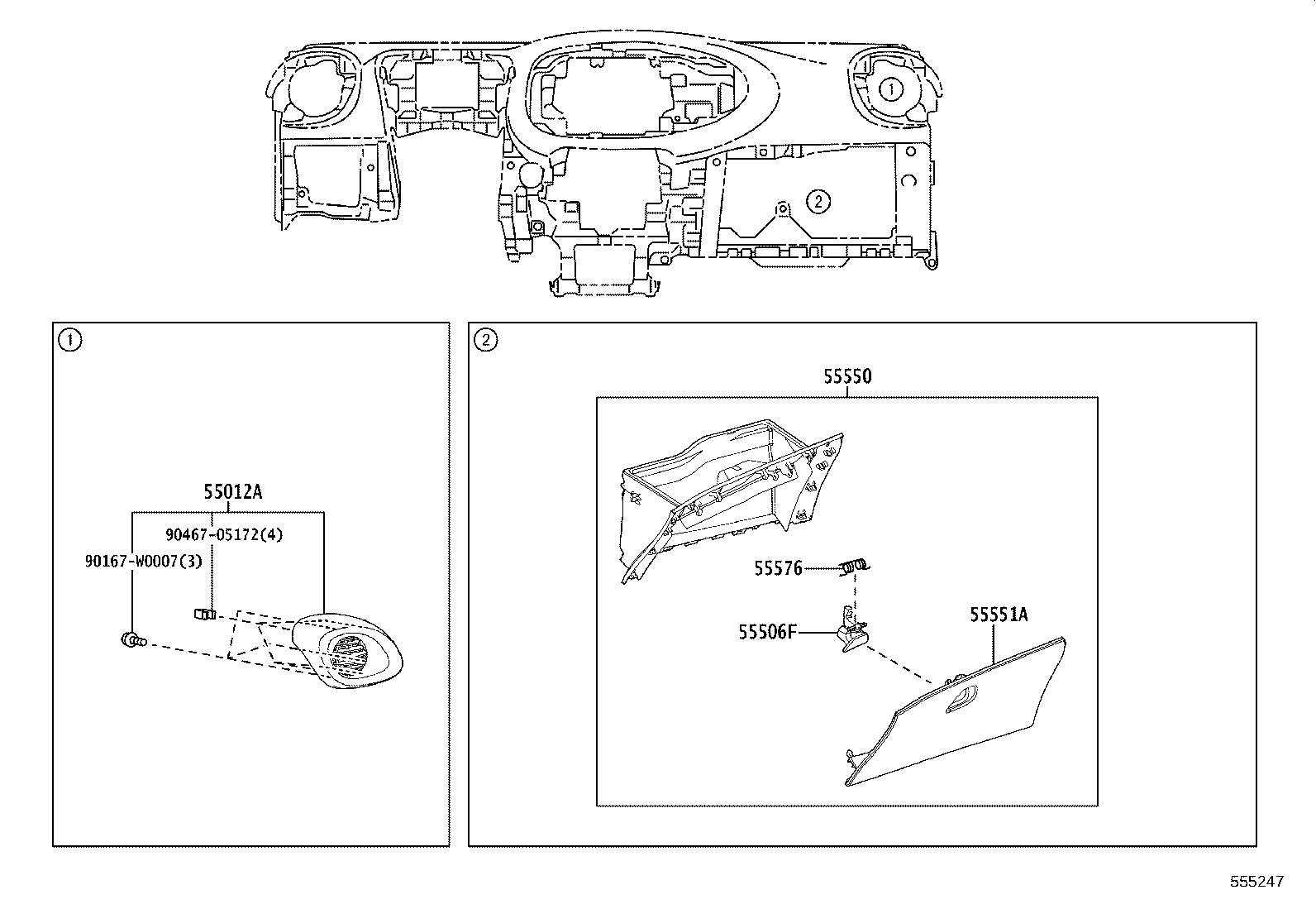 55302-0H040-C0 PANEL SUB-ASSY, INSTRUMENT, UPPER product image