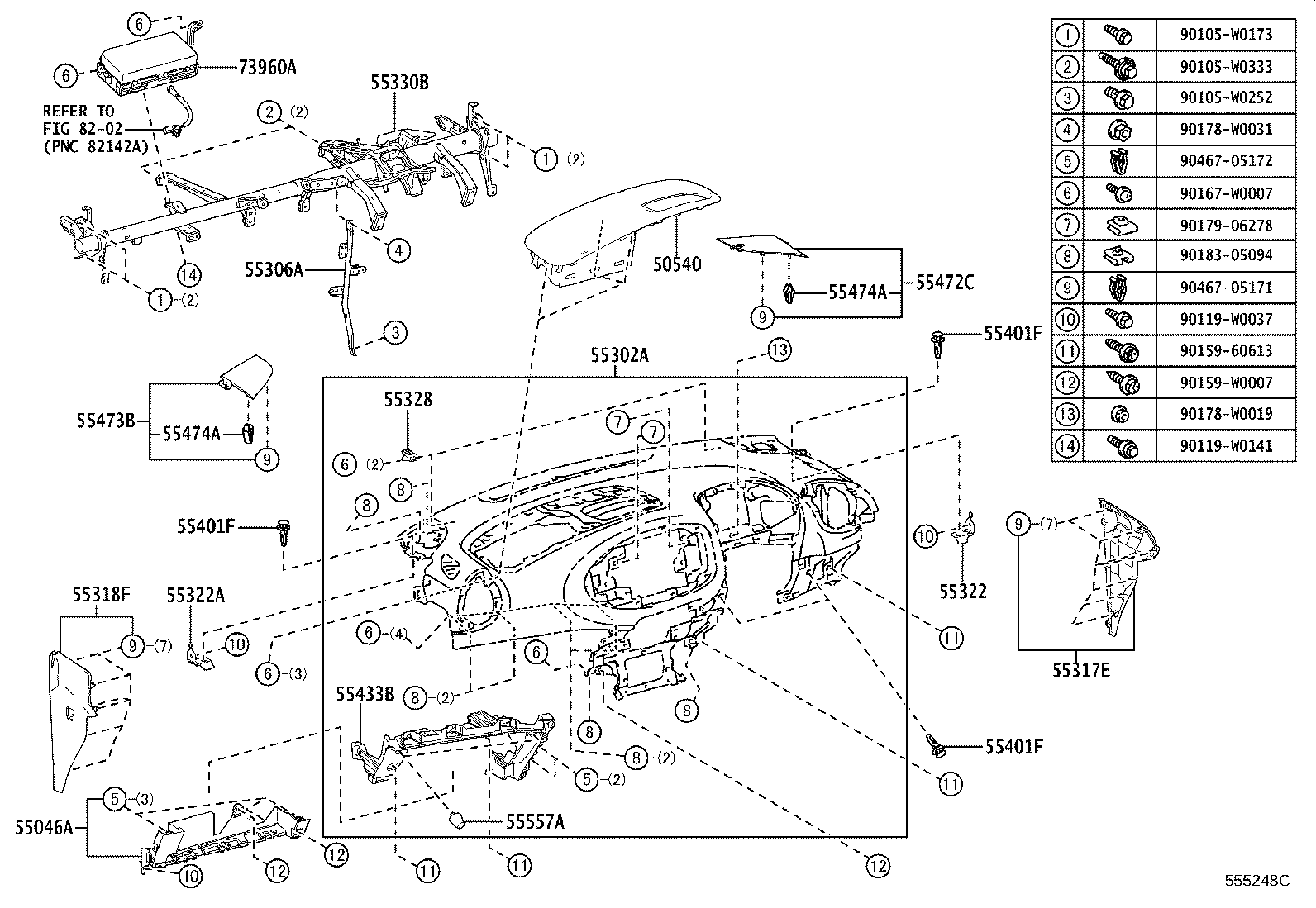 55302-0H040-C0 PANEL SUB-ASSY, INSTRUMENT, UPPER product image