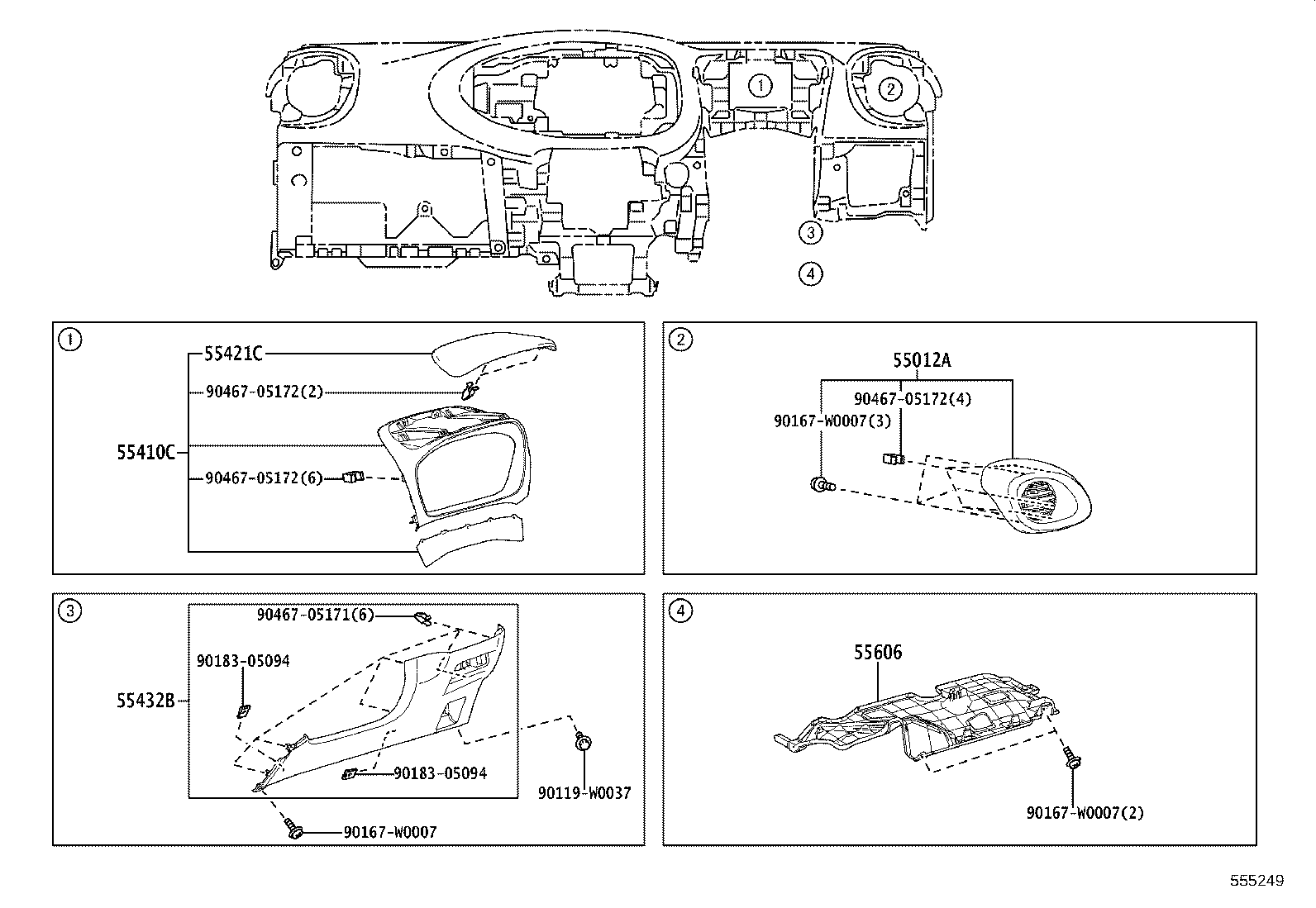 55302-0H040-C0 PANEL SUB-ASSY, INSTRUMENT, UPPER product image