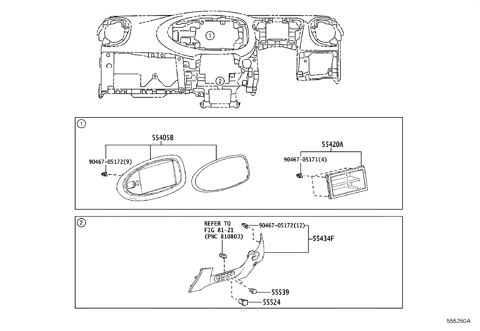 55302-0H040-C0 PANEL SUB-ASSY, INSTRUMENT, UPPER product image
