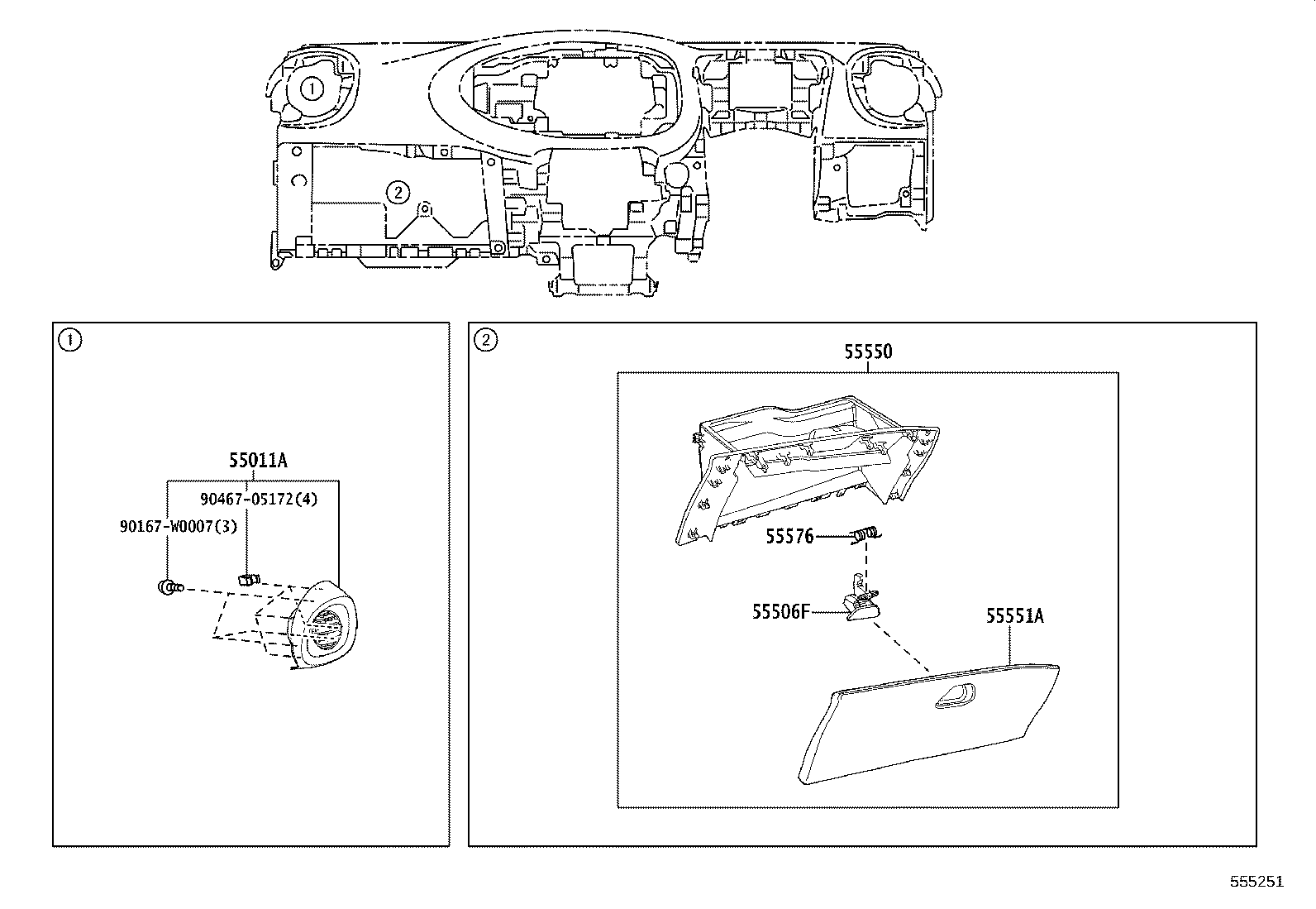 55302-0H040-C0 PANEL SUB-ASSY, INSTRUMENT, UPPER product image