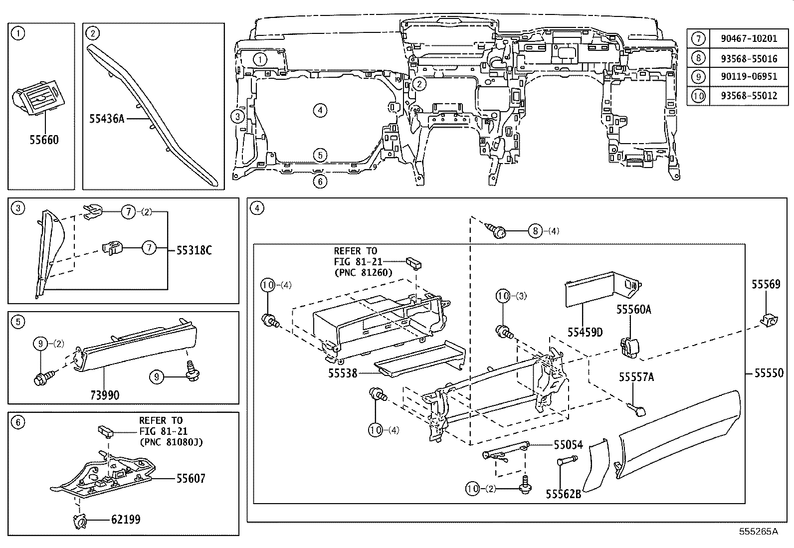 55302-75050-C0 PANEL SUB-ASSY, INSTRUMENT, UPPER product image