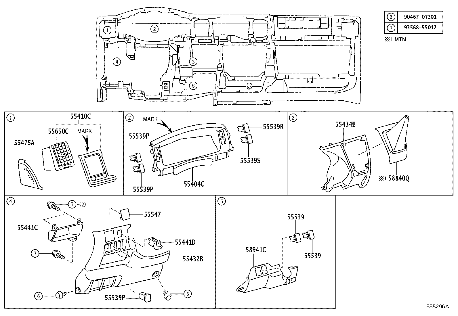 55405-26260-B2 PANEL SUB-ASSY, INSTRUMENT CLUSTER FINISH, CENTER product image