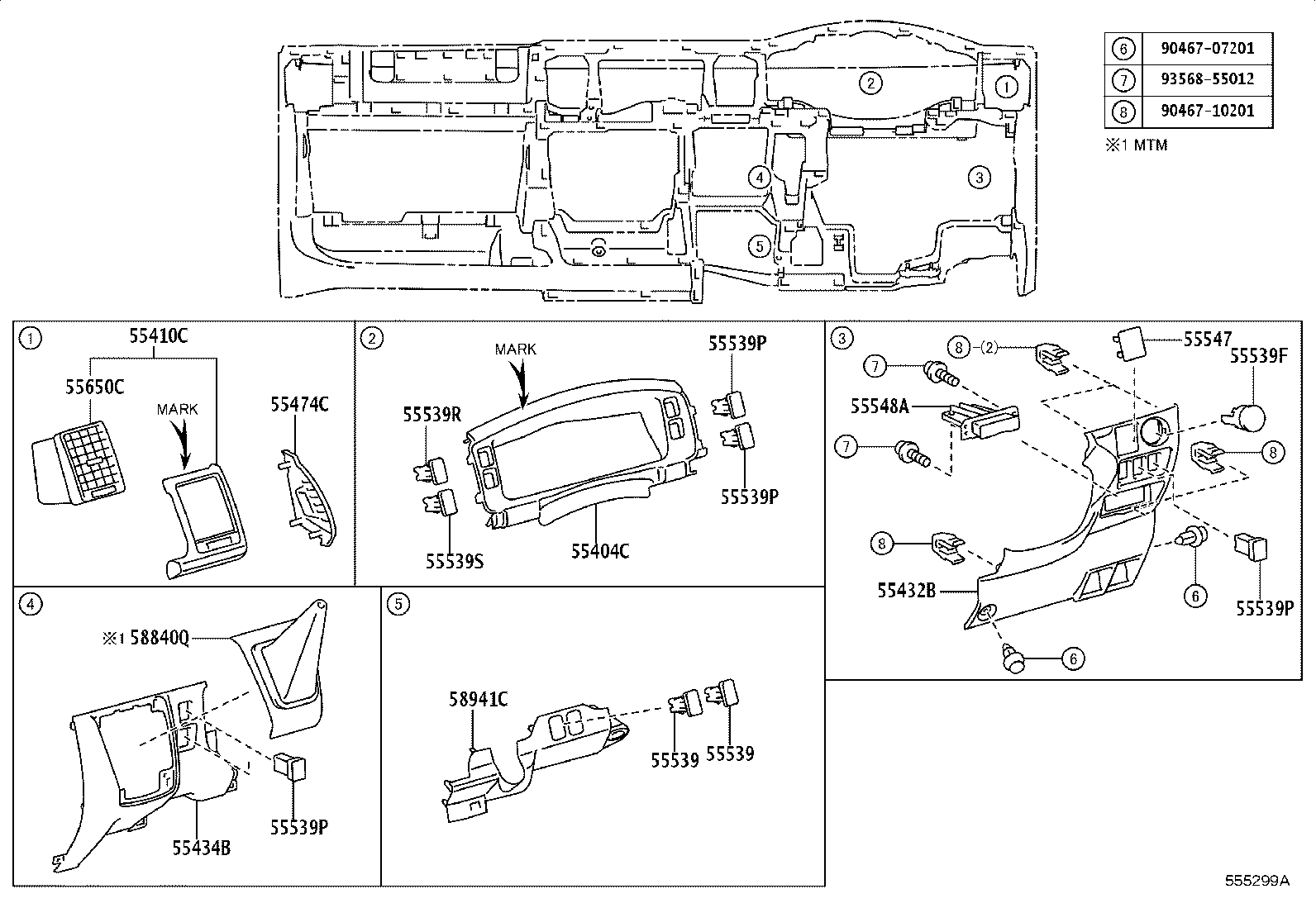 55405-26260-B2 PANEL SUB-ASSY, INSTRUMENT CLUSTER FINISH, CENTER product image