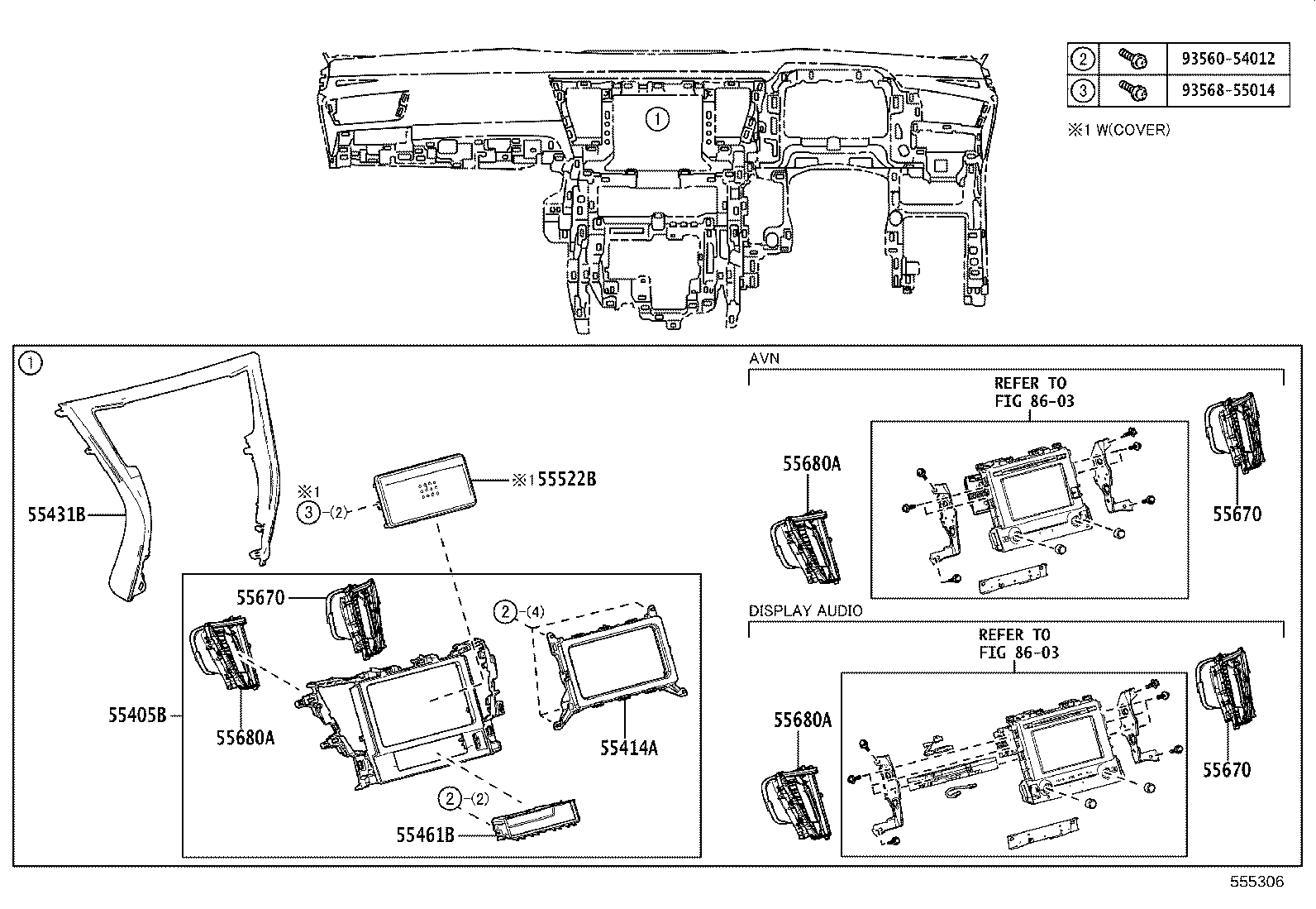 55405-58330 PANEL SUB-ASSY, INSTRUMENT CLUSTER FINISH, CENTER product image