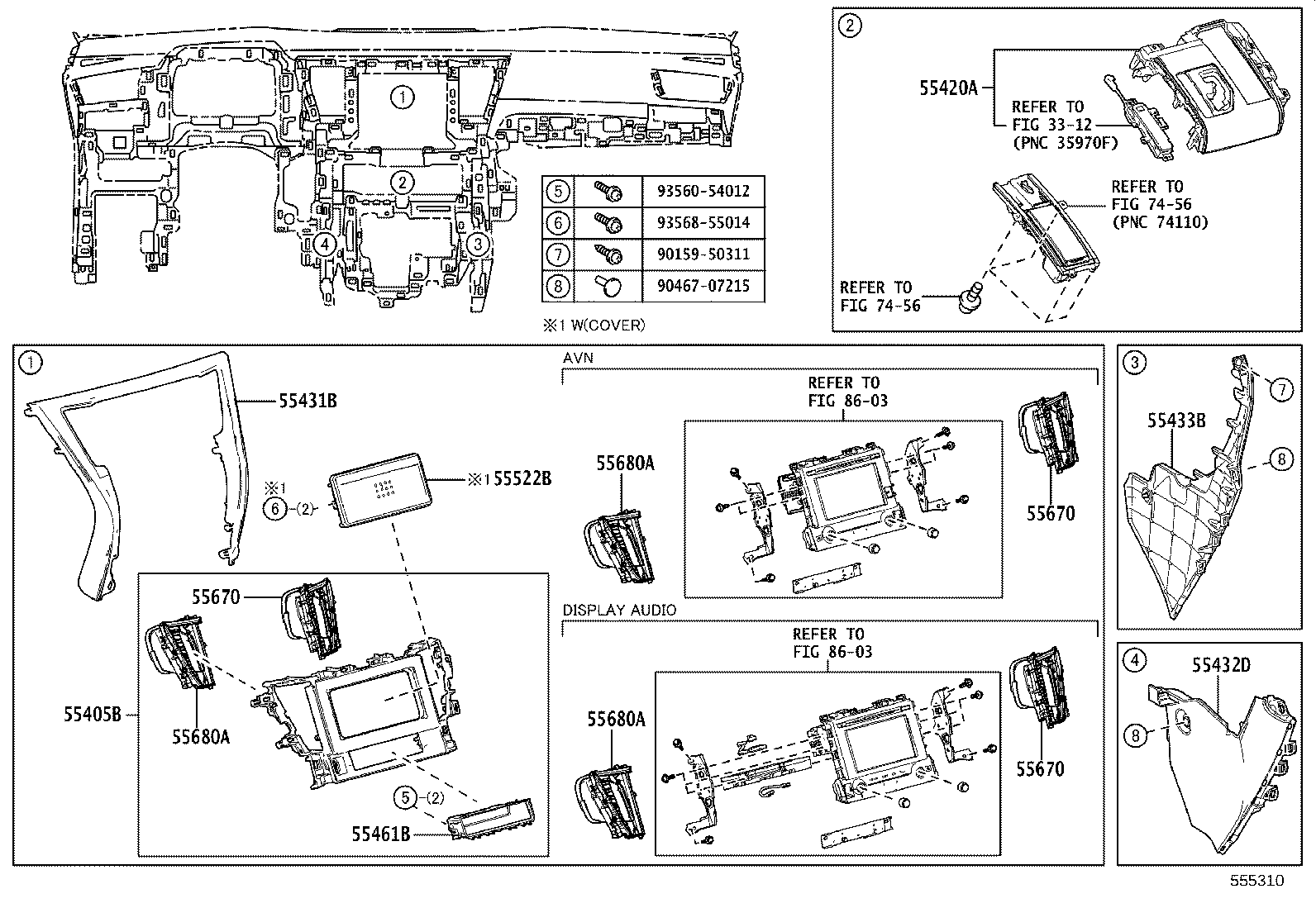 55405-58330 PANEL SUB-ASSY, INSTRUMENT CLUSTER FINISH, CENTER product image