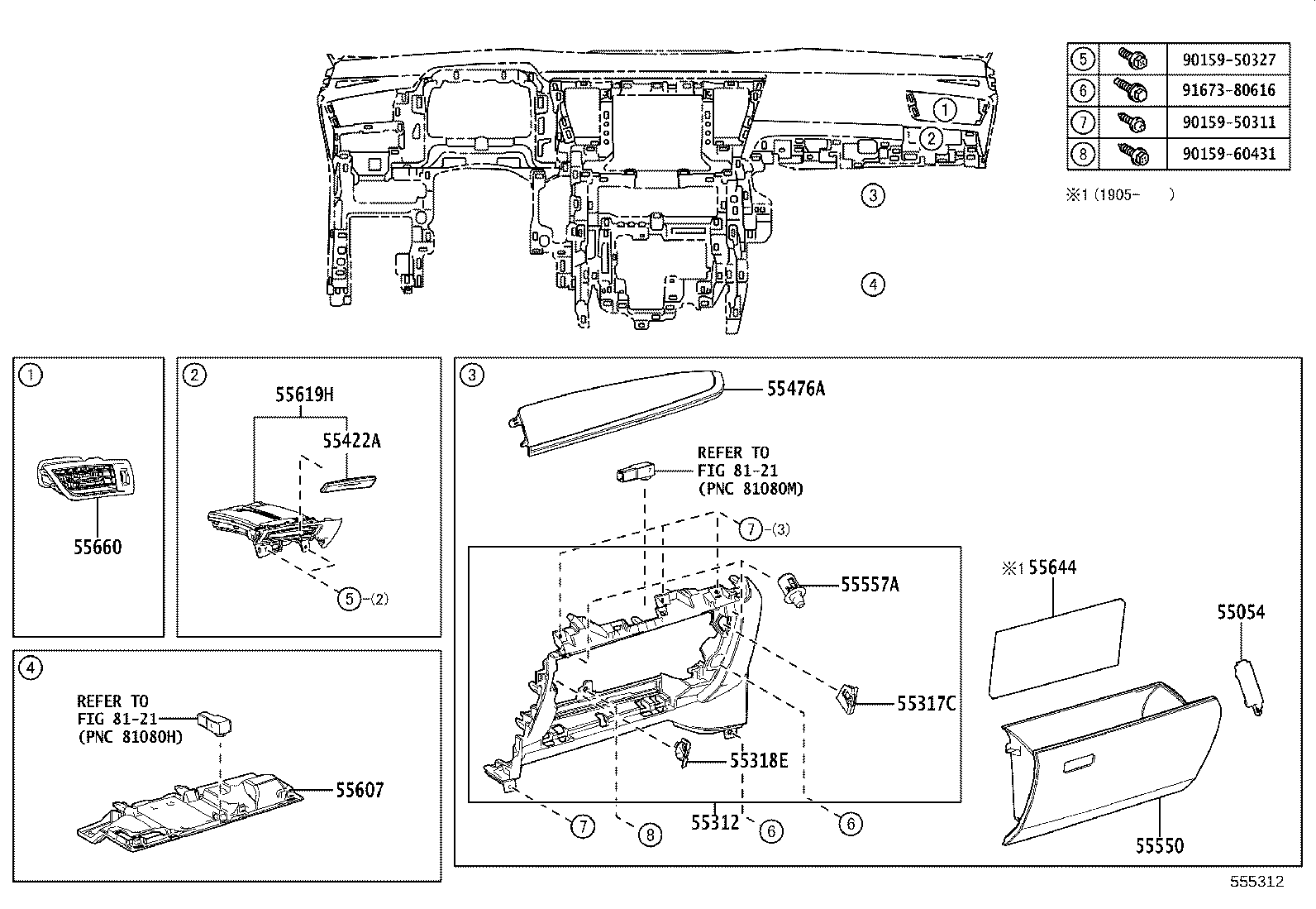 55405-58330 PANEL SUB-ASSY, INSTRUMENT CLUSTER FINISH, CENTER product image