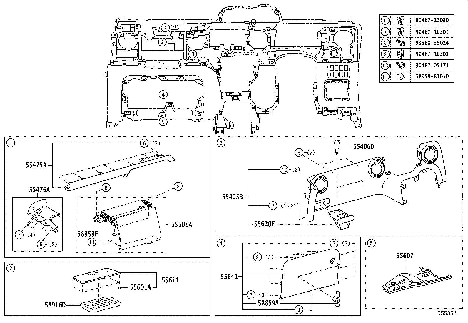 55302-52180-E0 PANEL SUB-ASSY, INSTRUMENT, UPPER product image