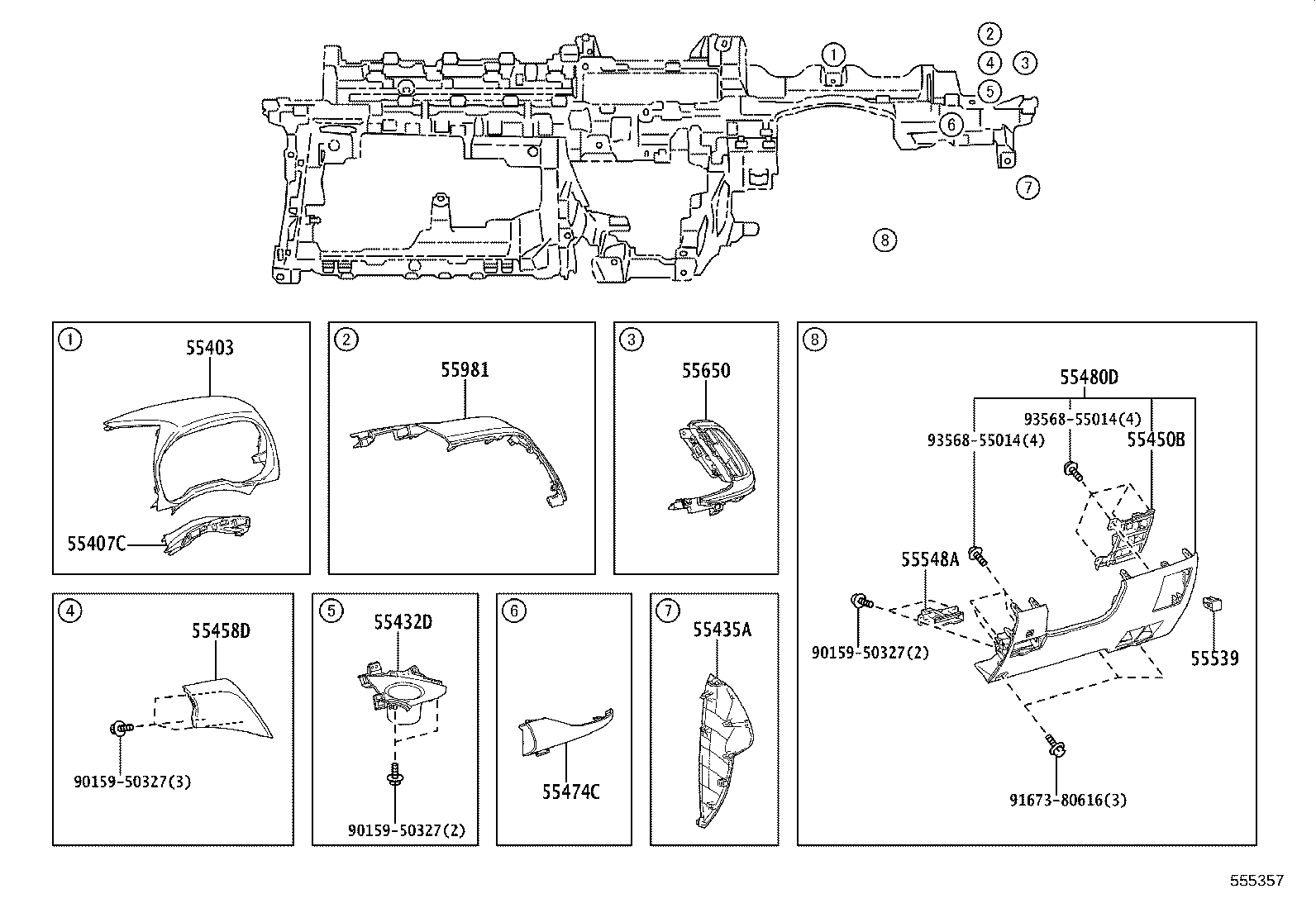 55302-V1010-C0 PANEL SUB-ASSY, INSTRUMENT, UPPER product image