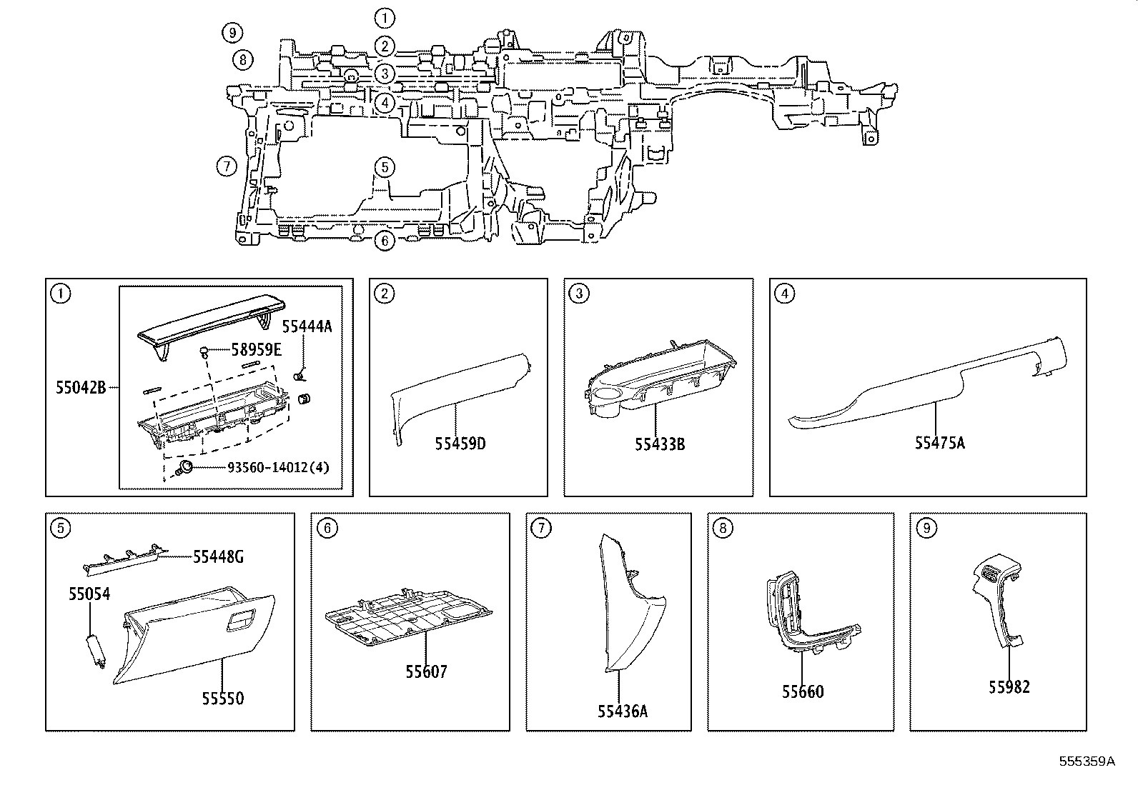 55302-V1010-C0 PANEL SUB-ASSY, INSTRUMENT, UPPER product image