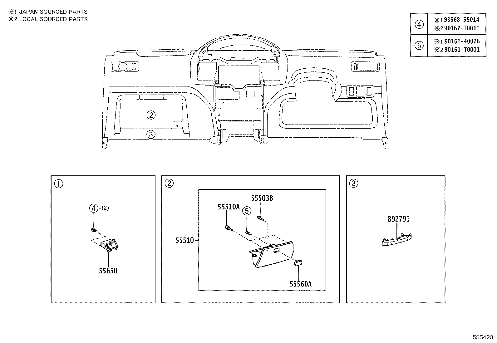 55405-0D210 PANEL SUB-ASSY, INSTRUMENT CLUSTER FINISH, CENTER product image