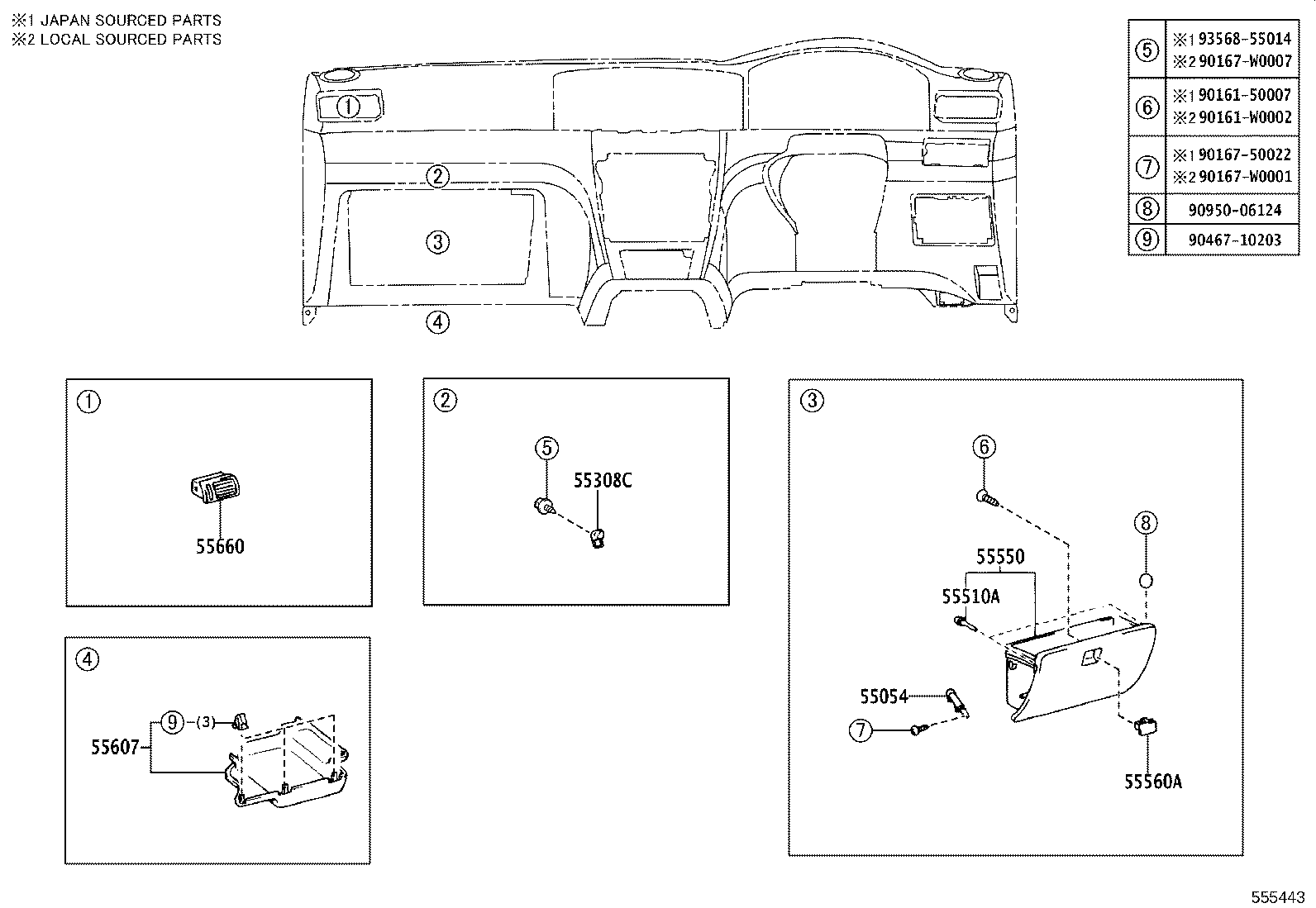 55302-02080-B0 PANEL SUB-ASSY, INSTRUMENT, UPPER product image