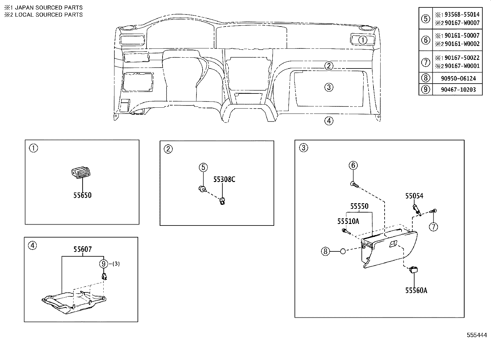 55302-02080-B0 PANEL SUB-ASSY, INSTRUMENT, UPPER product image