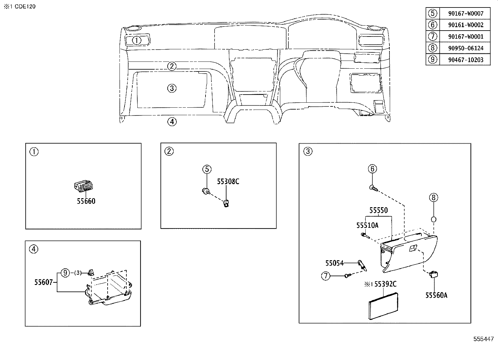 55302-02080-B0 PANEL SUB-ASSY, INSTRUMENT, UPPER product image