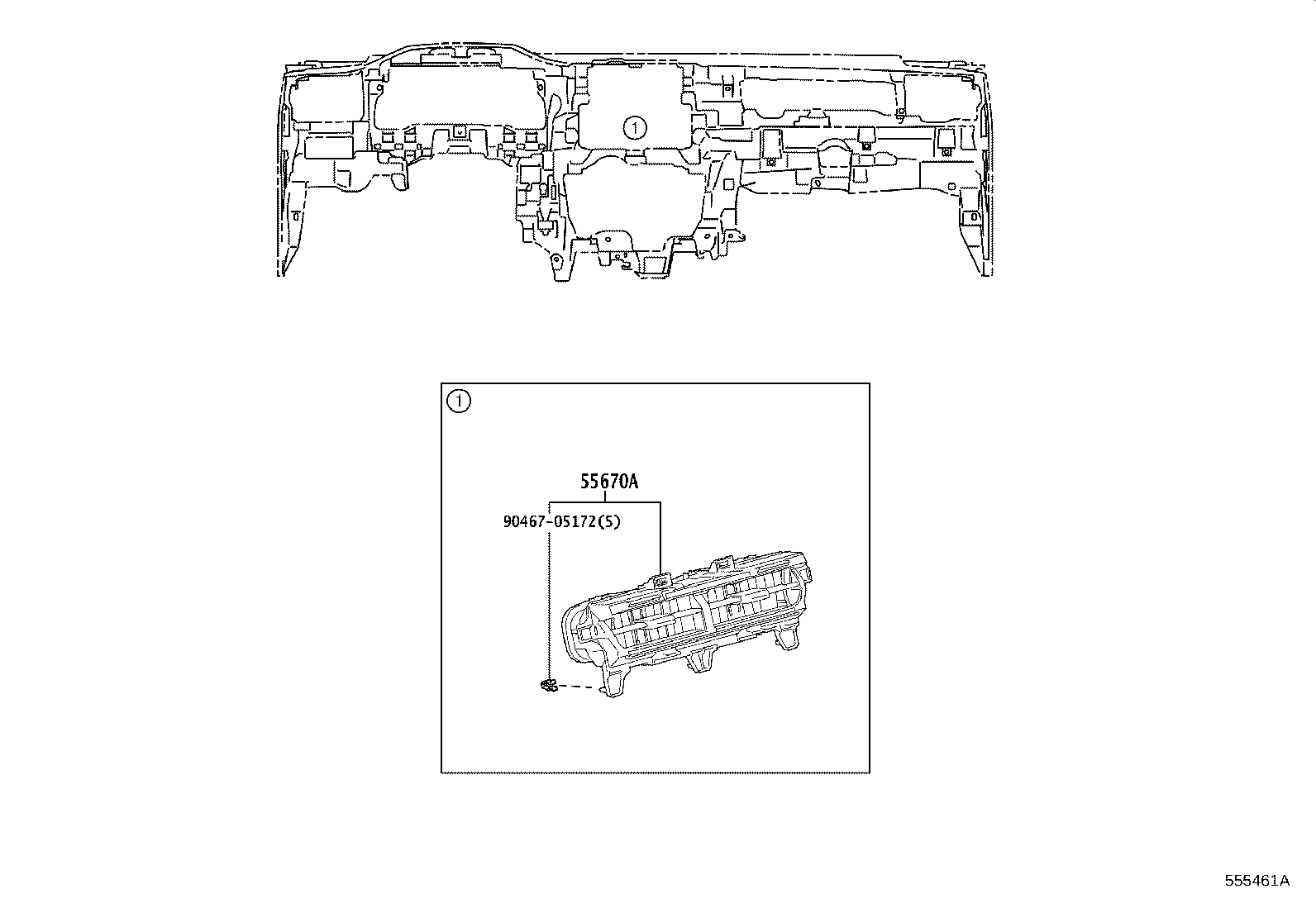 55306-0E150 BRACE SUB-ASSY, INSTRUMENT PANEL, NO.1 product image
