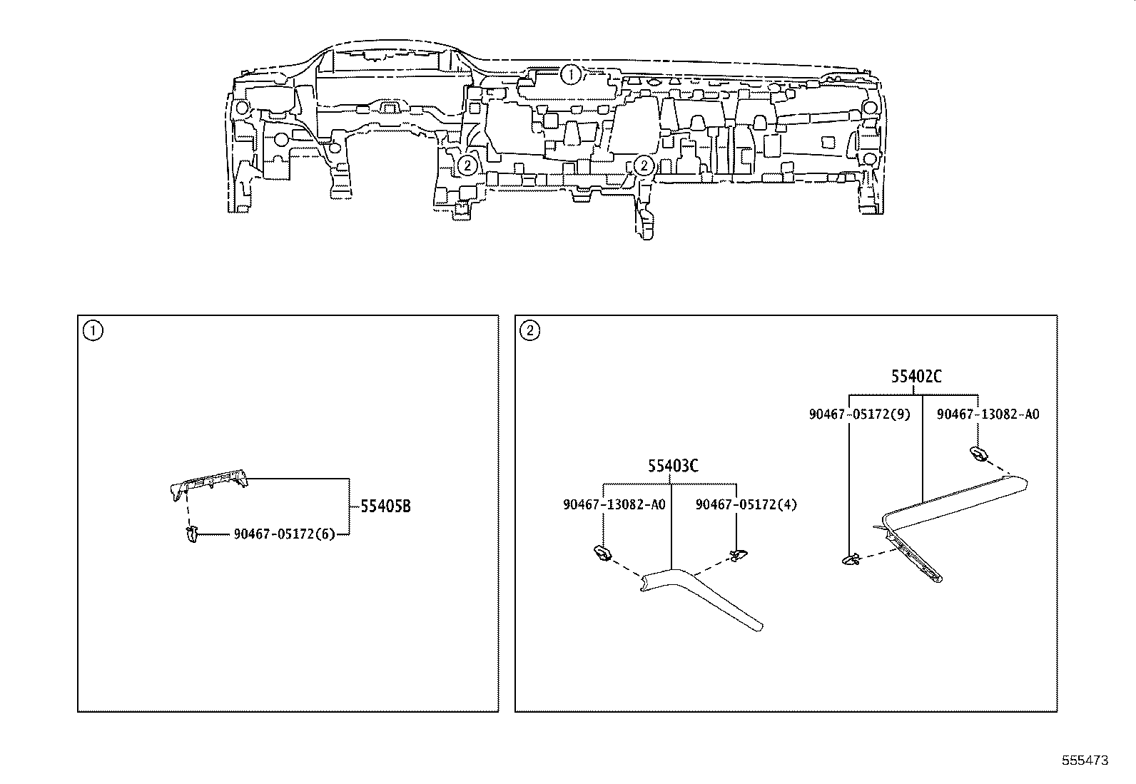 55349-08030 CUSHION, INSTRUMENT PANEL product image