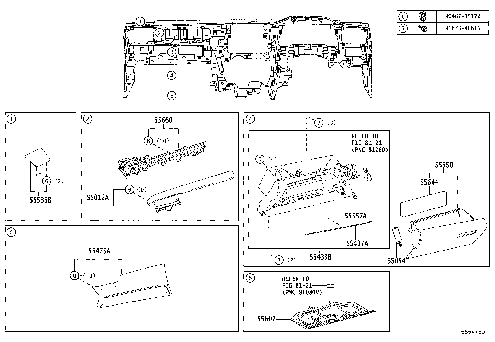 55405-48330 PANEL SUB-ASSY, INSTRUMENT CLUSTER FINISH, CENTER product image