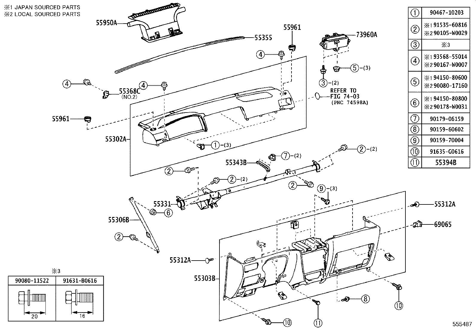 55302-02080-B0 PANEL SUB-ASSY, INSTRUMENT, UPPER product image
