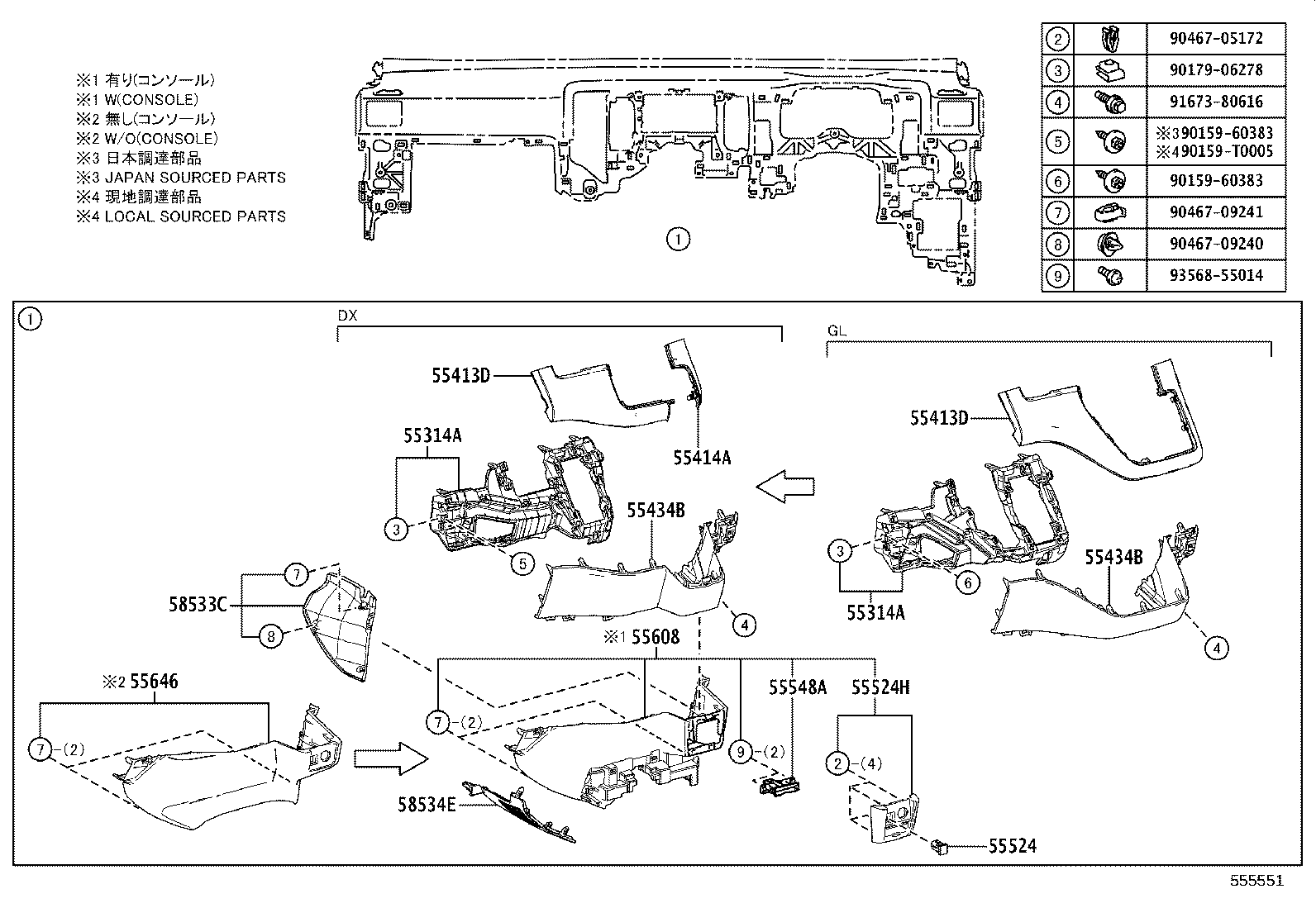 55944-26060 PANEL SUB-ASSY, INSTRUMENT CLUSTER FINISH, CENTER product image