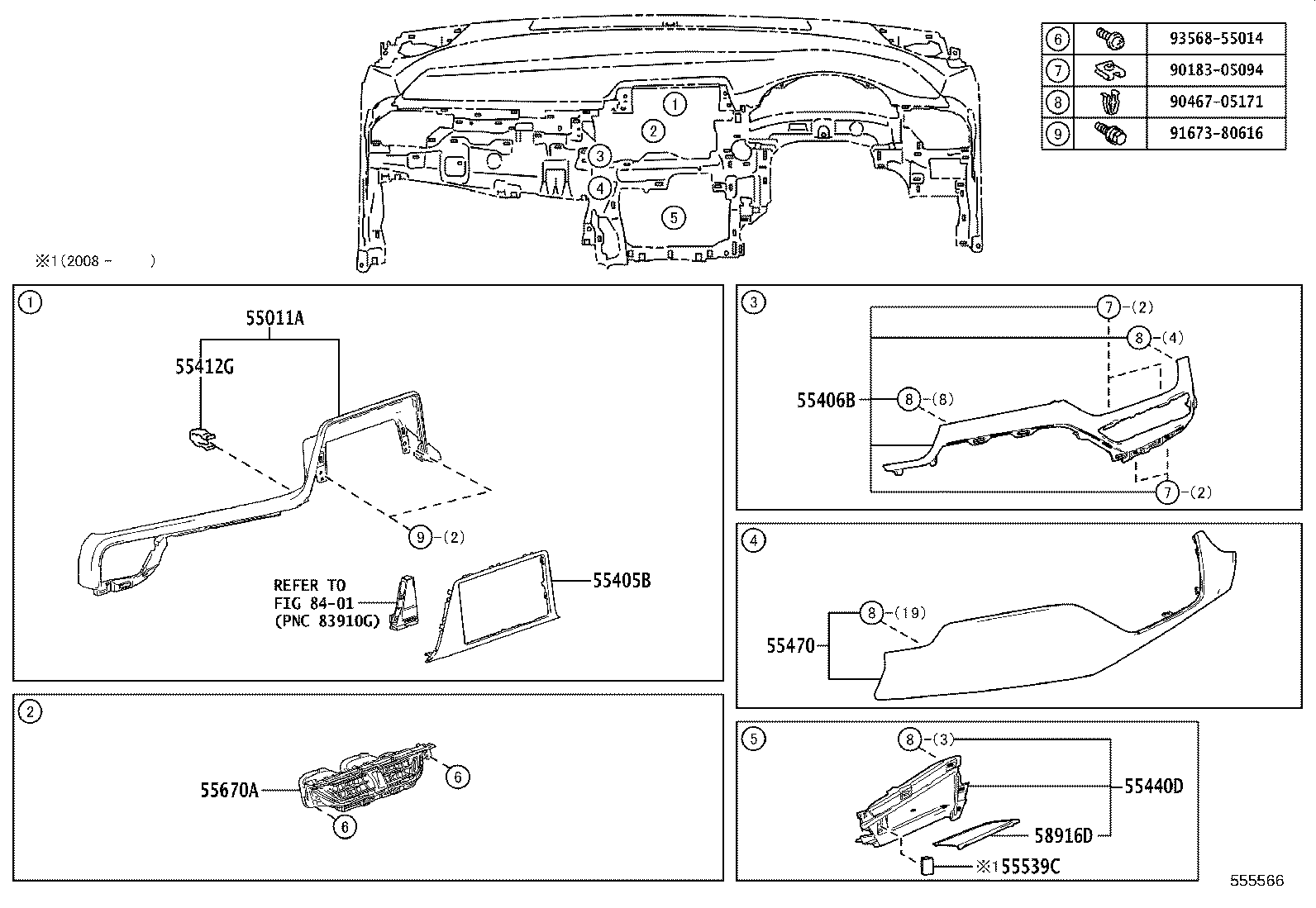 55308-10120 BRACE SUB-ASSY, INSTRUMENT PANEL TO COWL, NO.3 product image