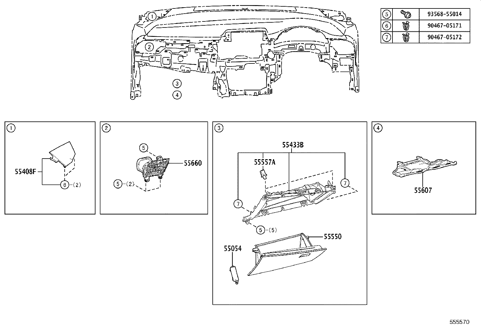 55405-10340 PANEL SUB-ASSY, INSTRUMENT CLUSTER FINISH, CENTER product image