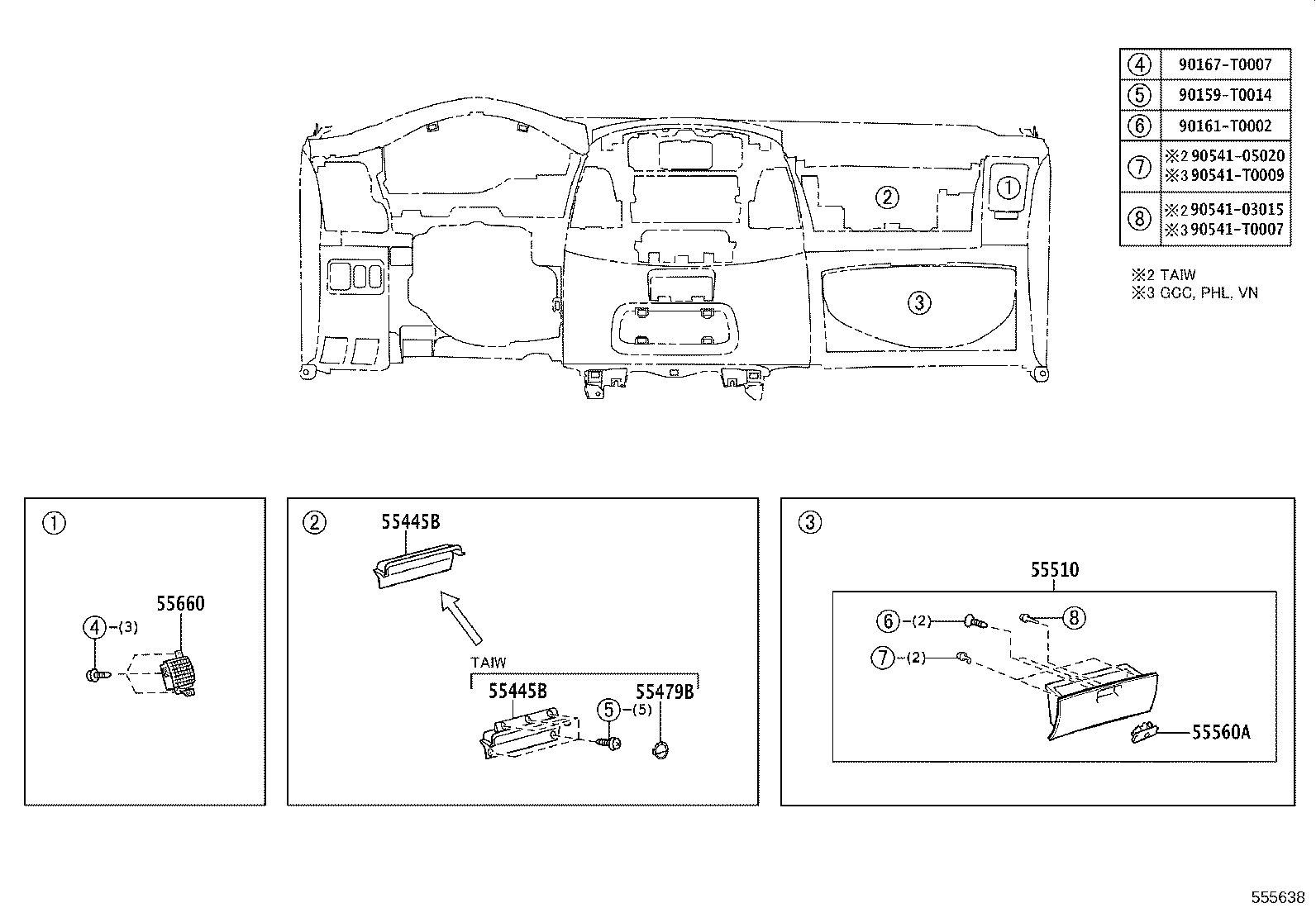 55302-0K040-E0 PANEL SUB-ASSY, INSTRUMENT, UPPER product image