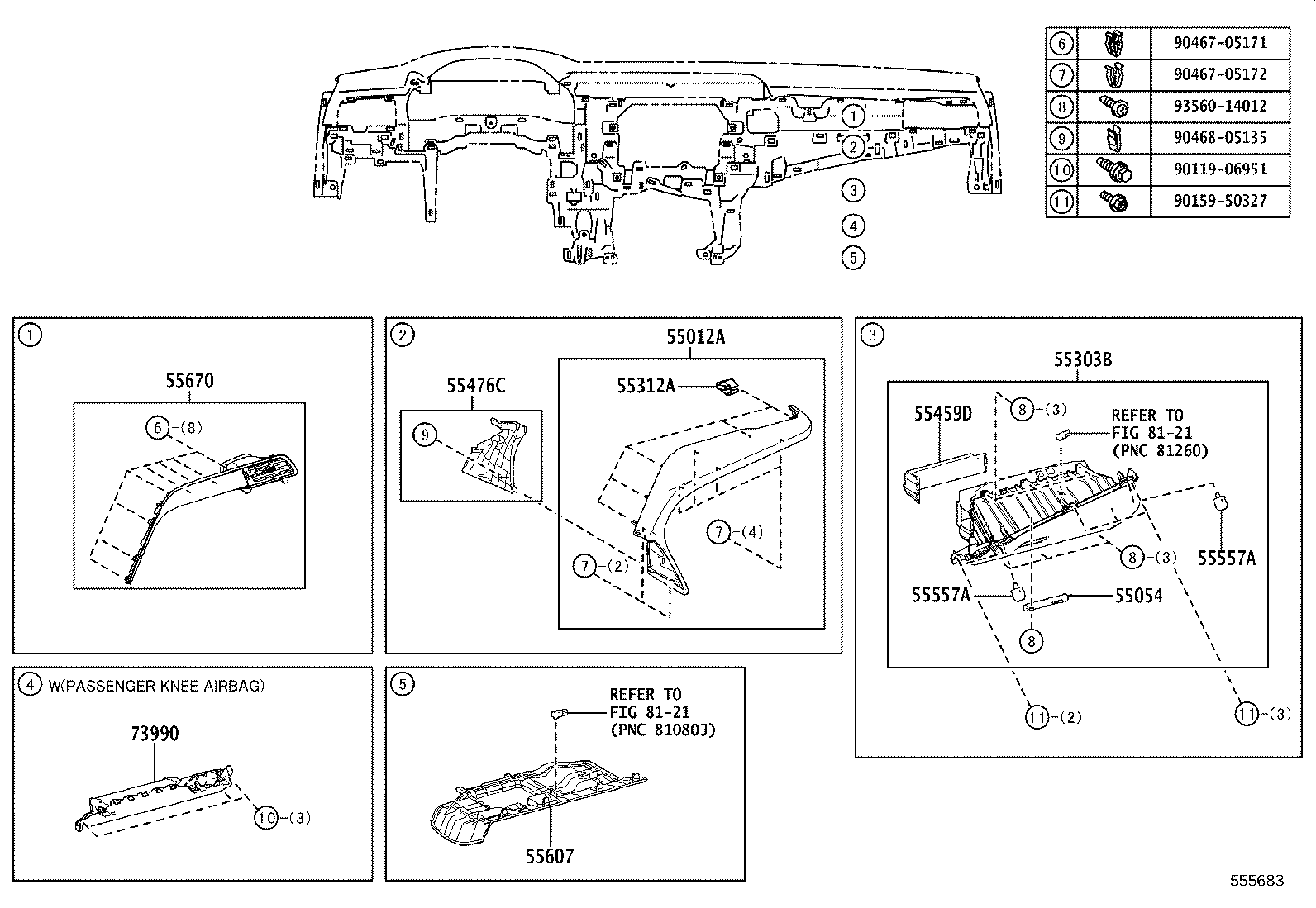 55405-33340 PANEL SUB-ASSY, INSTRUMENT CLUSTER FINISH, CENTER product image