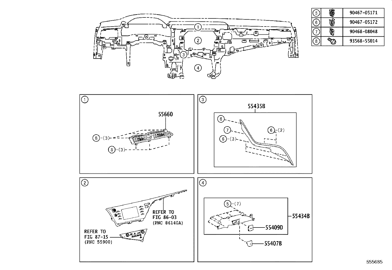 55405-33340 PANEL SUB-ASSY, INSTRUMENT CLUSTER FINISH, CENTER product image