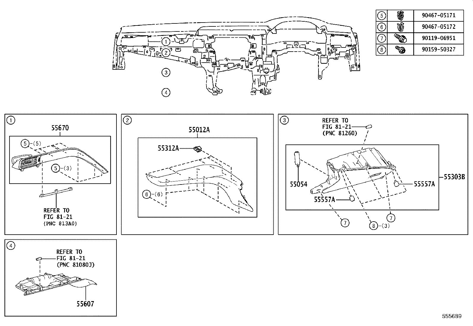 55405-33340 PANEL SUB-ASSY, INSTRUMENT CLUSTER FINISH, CENTER product image