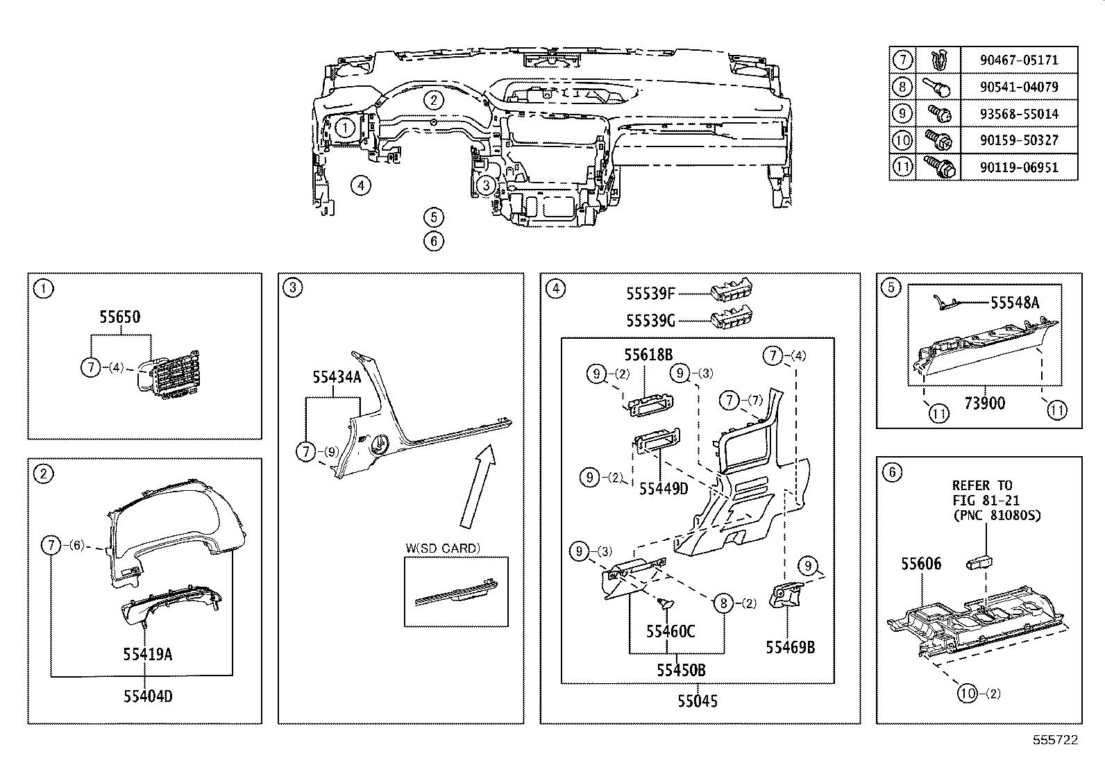 55405-48200-C0 PANEL SUB-ASSY, INSTRUMENT CLUSTER FINISH, CENTER product image