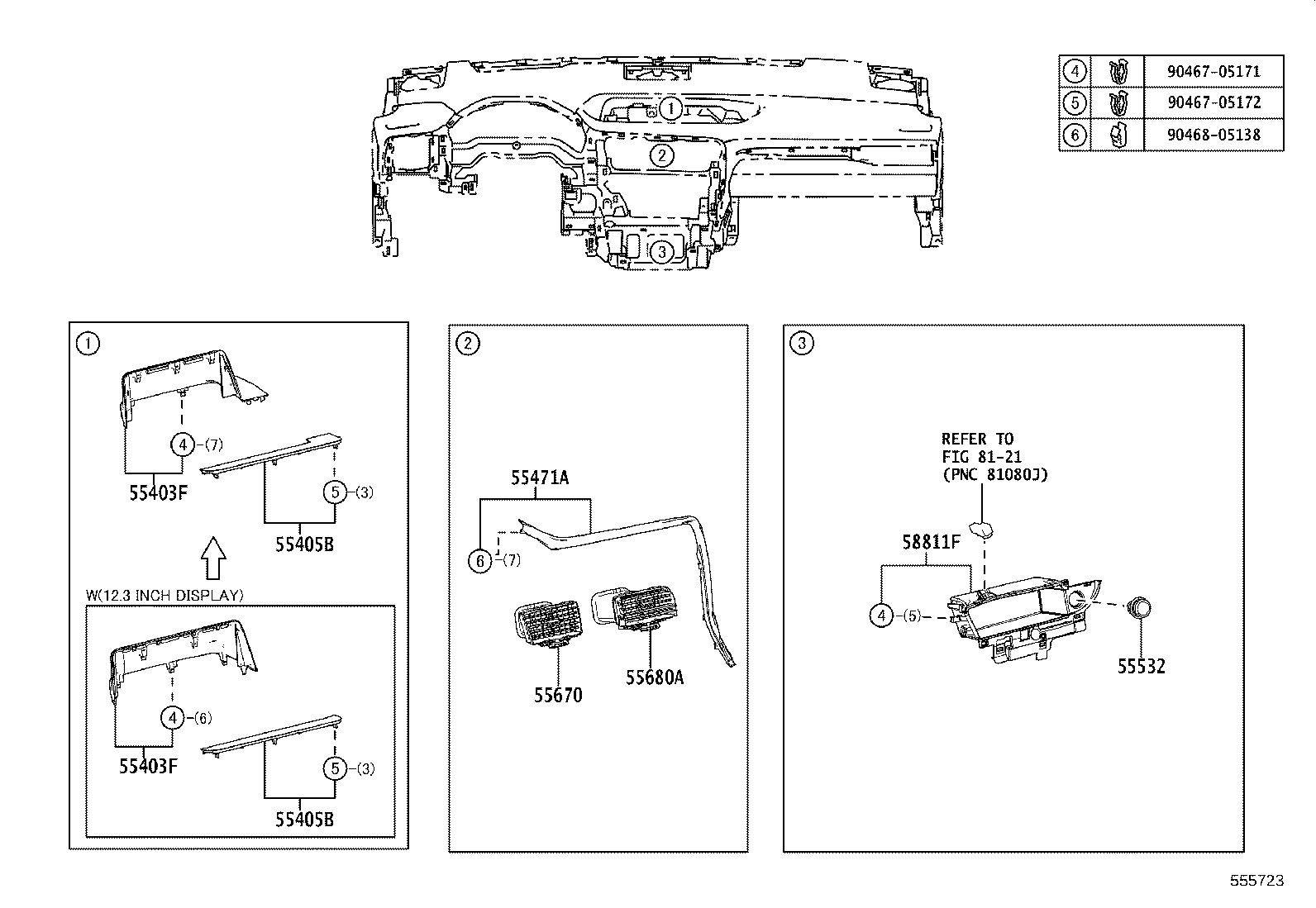 55405-48200-C0 PANEL SUB-ASSY, INSTRUMENT CLUSTER FINISH, CENTER product image