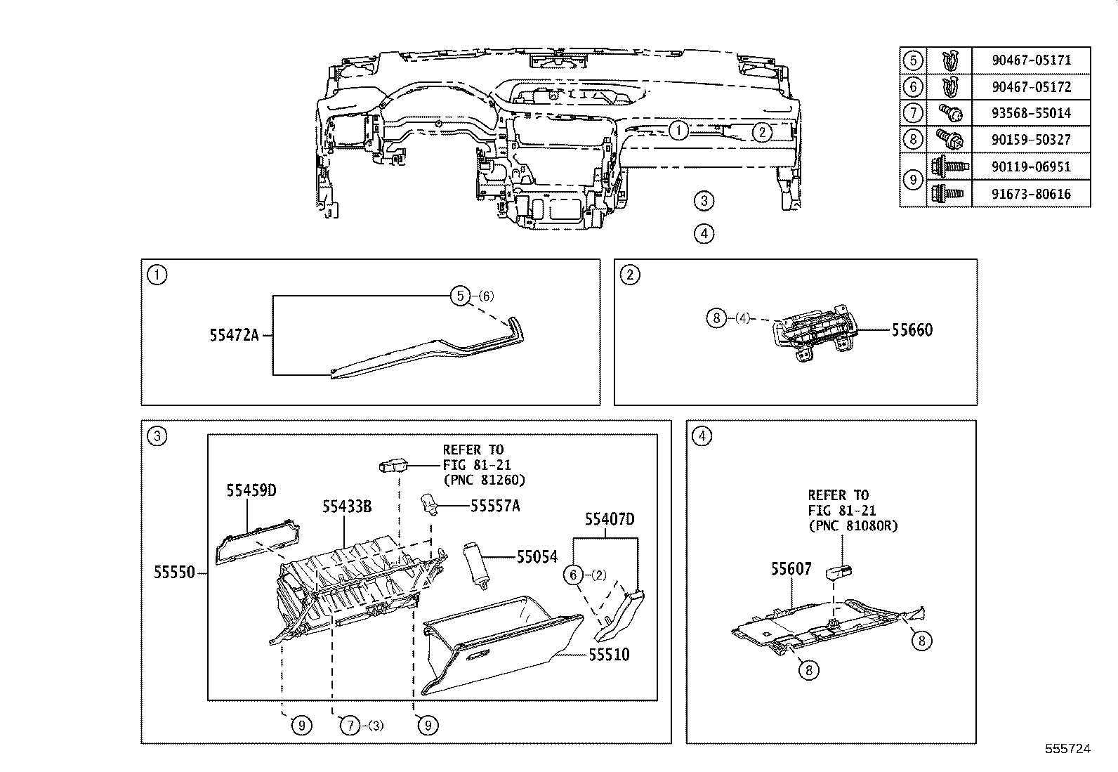 55405-48200-C0 PANEL SUB-ASSY, INSTRUMENT CLUSTER FINISH, CENTER product image