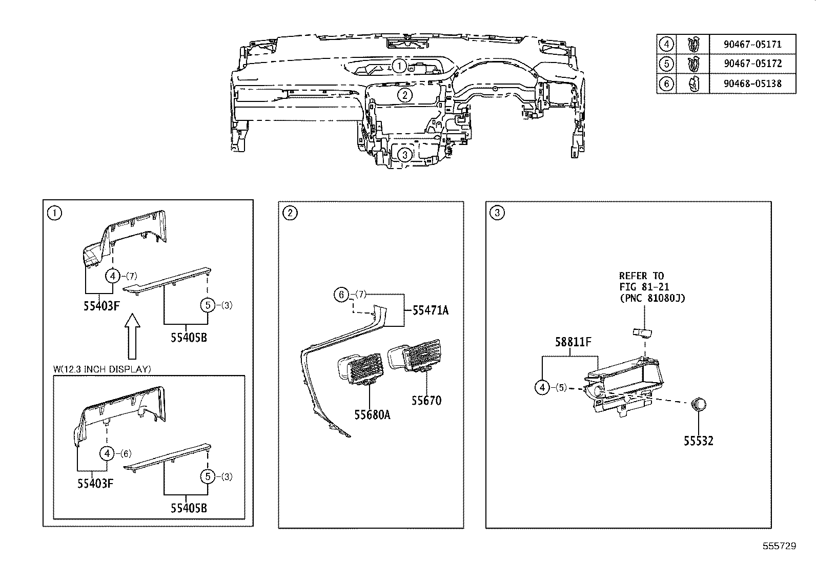 55405-48200-C0 PANEL SUB-ASSY, INSTRUMENT CLUSTER FINISH, CENTER product image