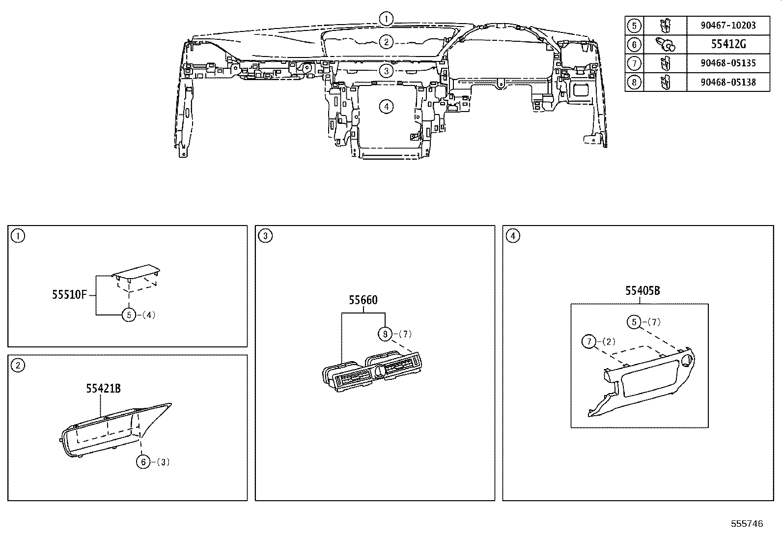 55302-30170-C3 PANEL SUB-ASSY, INSTRUMENT, UPPER product image