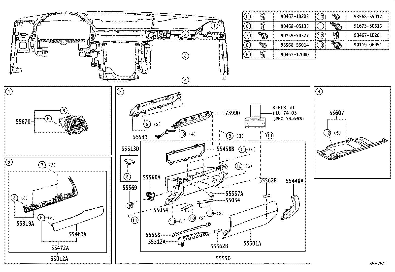 55302-30170-C3 PANEL SUB-ASSY, INSTRUMENT, UPPER product image