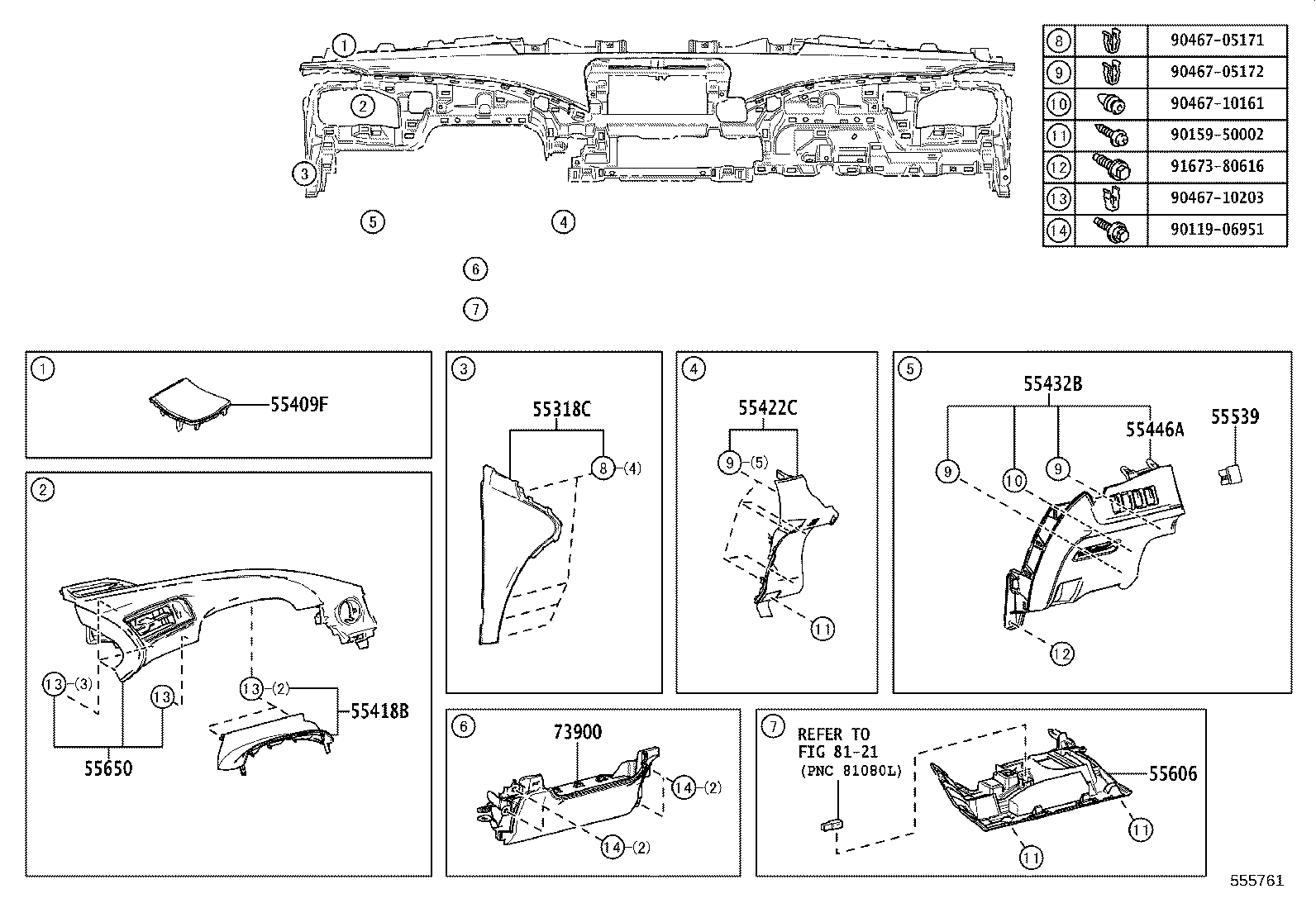 55302-62080-C0 PANEL SUB-ASSY, INSTRUMENT, UPPER product image