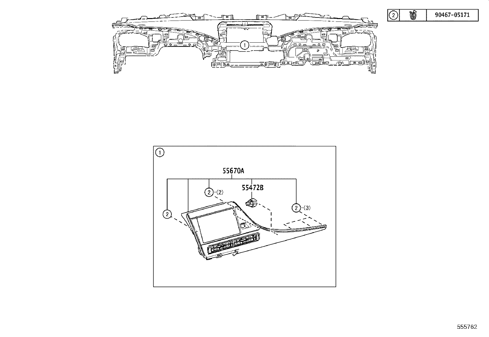55302-62080-C0 PANEL SUB-ASSY, INSTRUMENT, UPPER product image