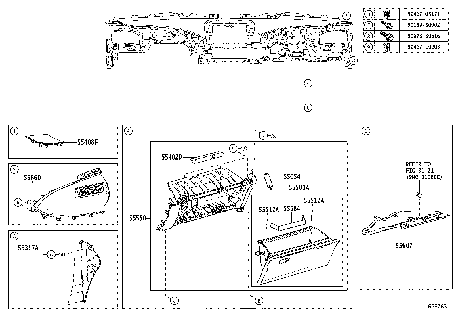 55302-62080-C0 PANEL SUB-ASSY, INSTRUMENT, UPPER product image