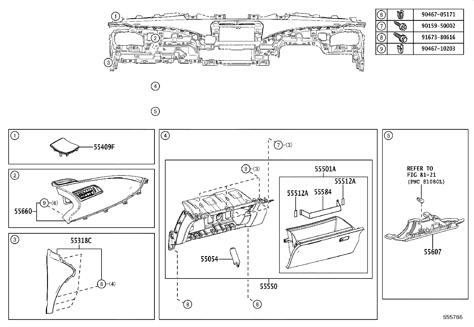 55302-62080-C0 PANEL SUB-ASSY, INSTRUMENT, UPPER product image