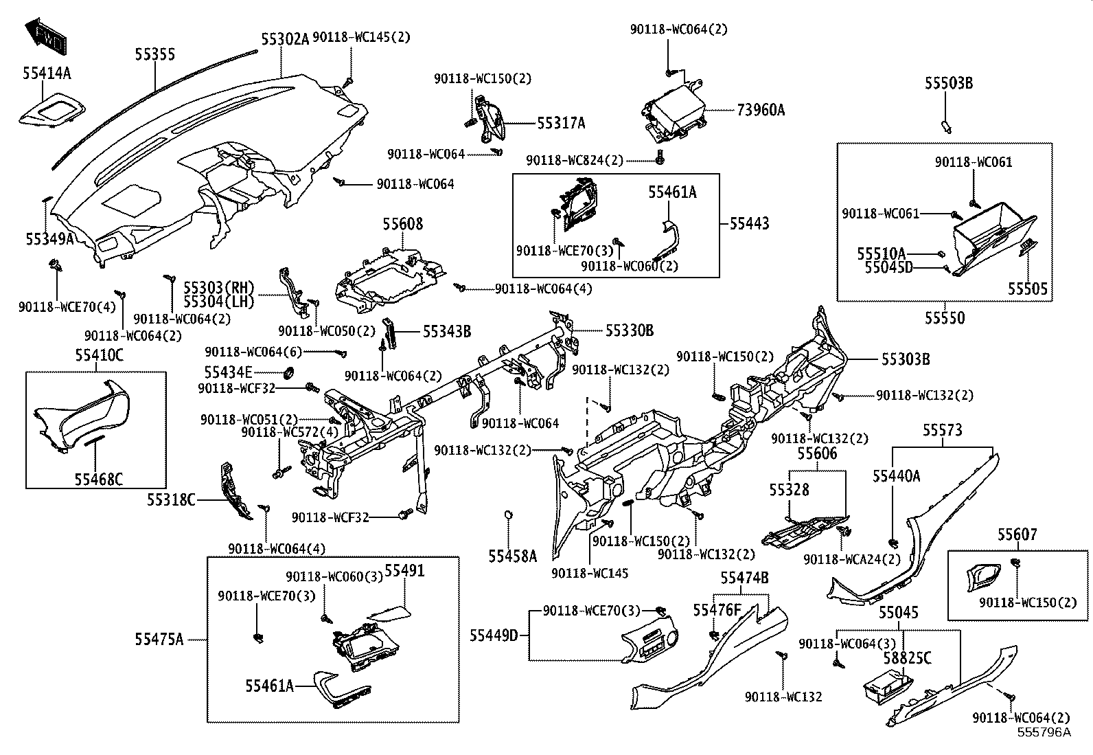 55302-WC010 PANEL SUB-ASSY, INSTRUMENT, UPPER product image