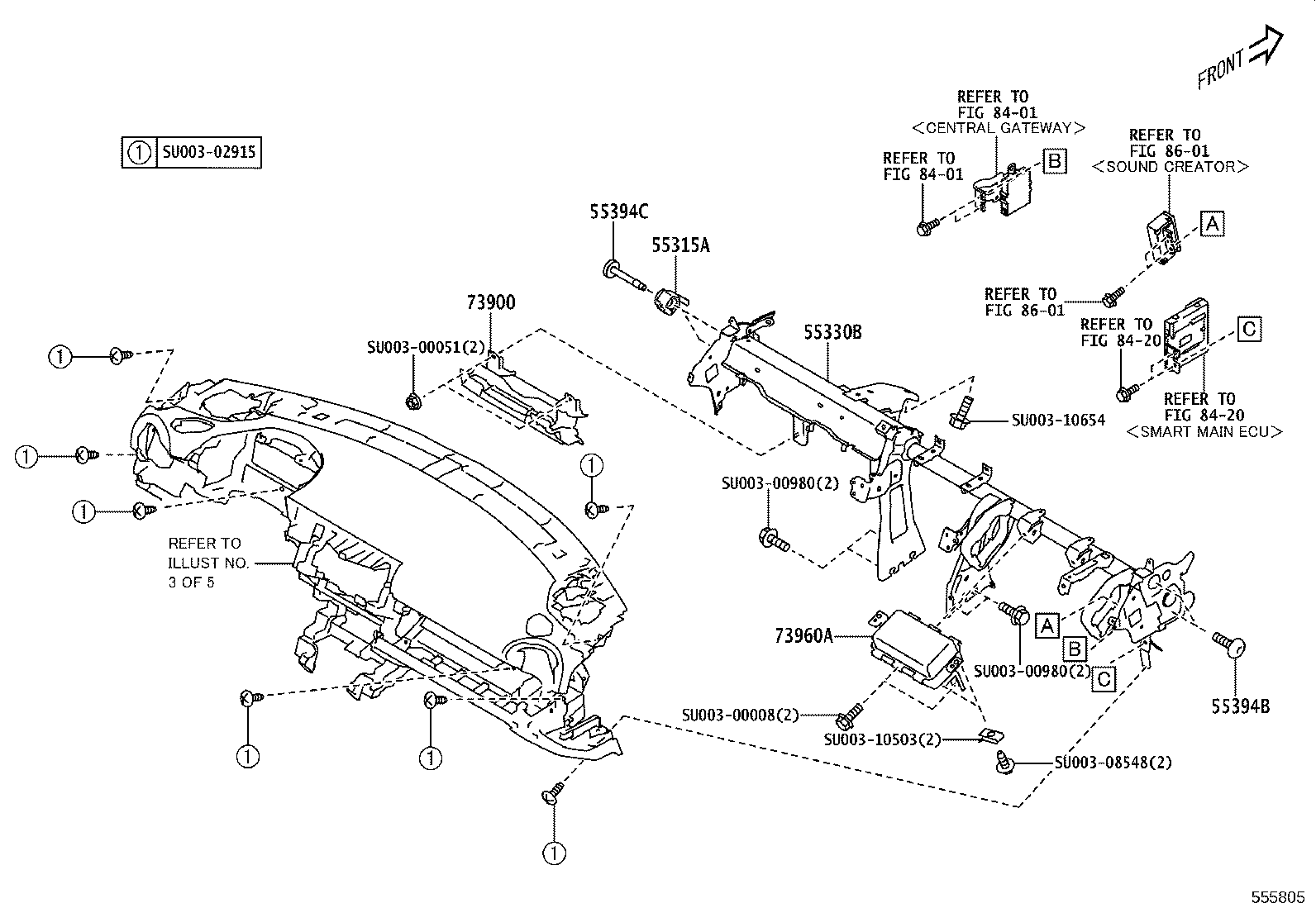 SU003-10104 PANEL SUB-ASSY, INSTRUMENT CLUSTER FINISH, CENTER product image