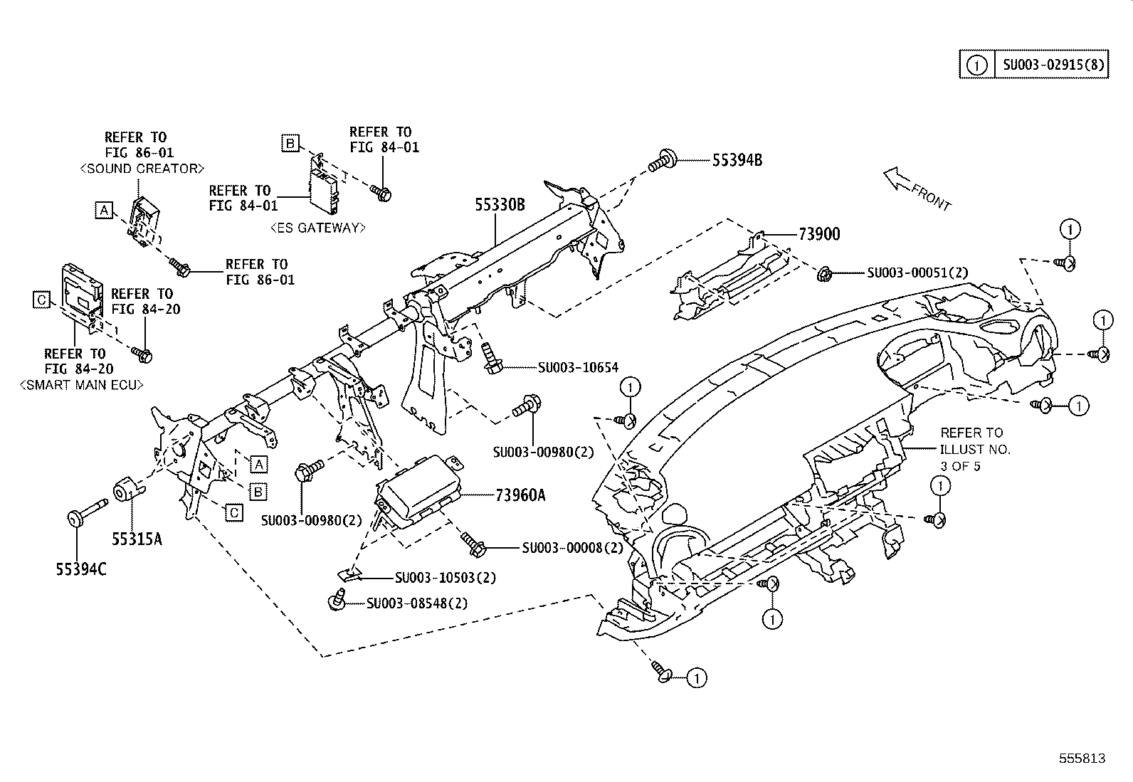 SU003-10104 PANEL SUB-ASSY, INSTRUMENT CLUSTER FINISH, CENTER product image