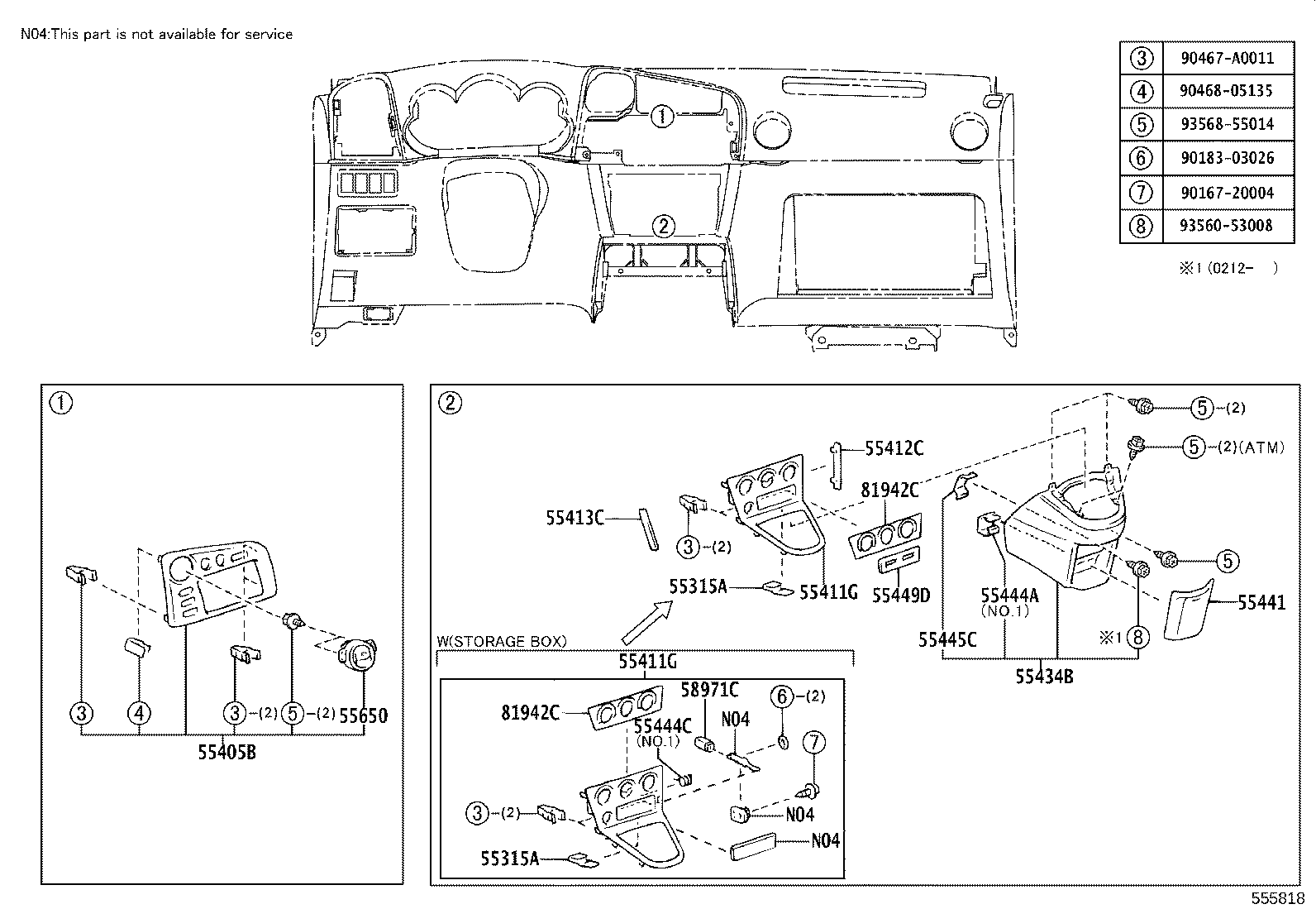 55405-01040 PANEL SUB-ASSY, INSTRUMENT CLUSTER FINISH, CENTER product image