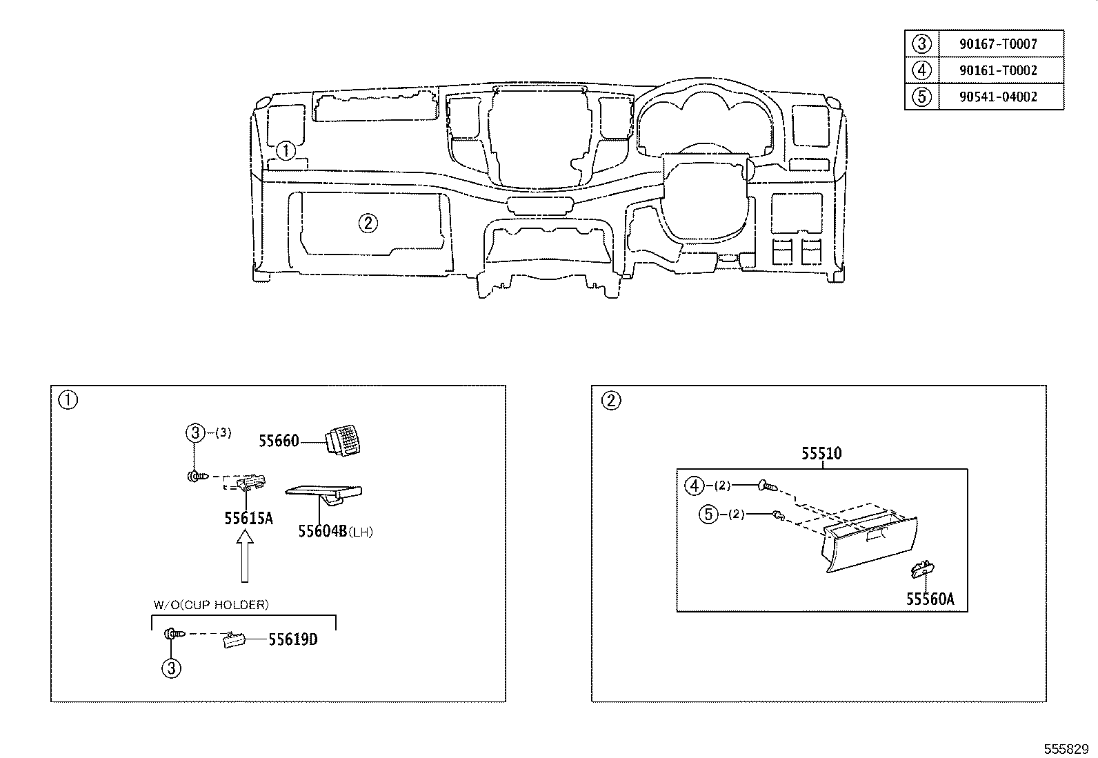 55302-0K210-B0 PANEL SUB-ASSY, INSTRUMENT, UPPER product image