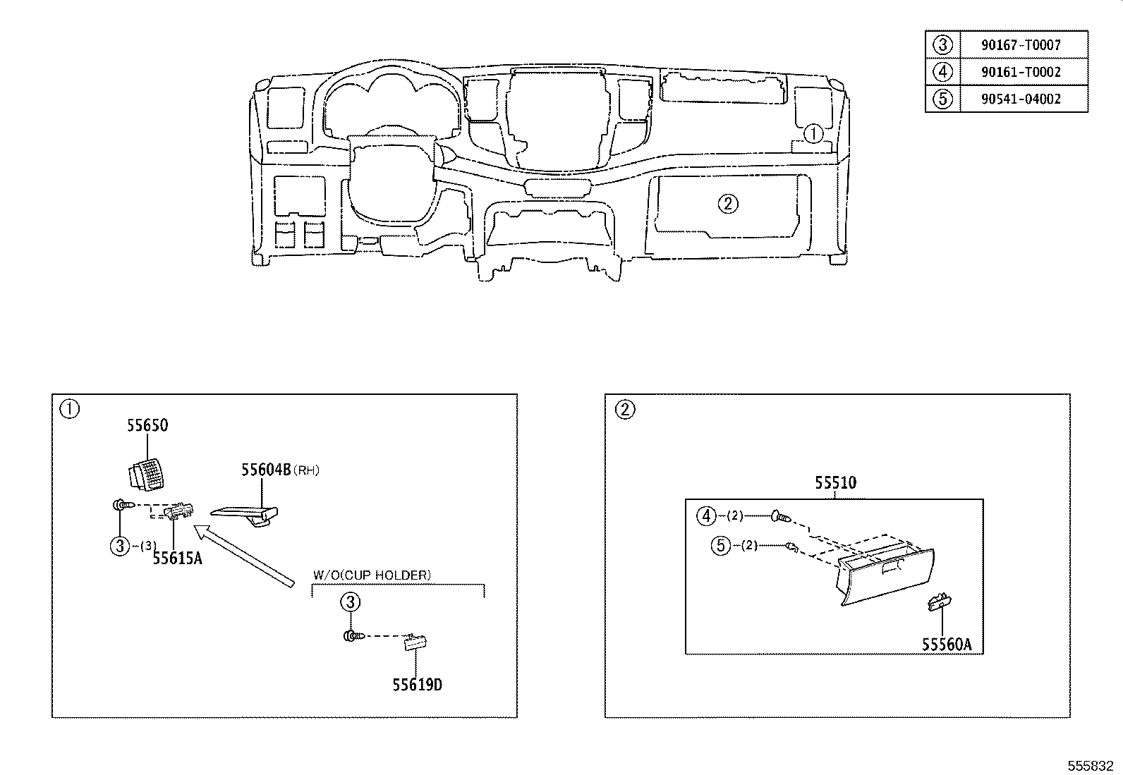55302-0K010-E0 PANEL SUB-ASSY, INSTRUMENT, UPPER product image