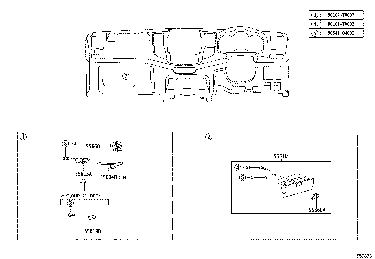 55302-0K010-E0 PANEL SUB-ASSY, INSTRUMENT, UPPER product image